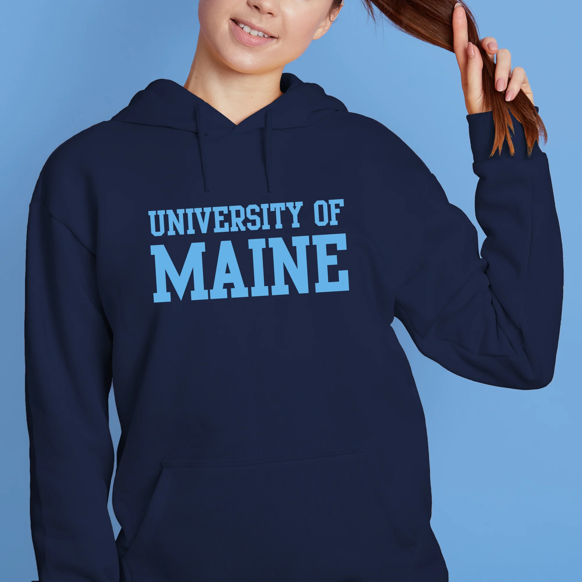 Maine Black Bears Basic Block Hoodie - Navy - Image 4