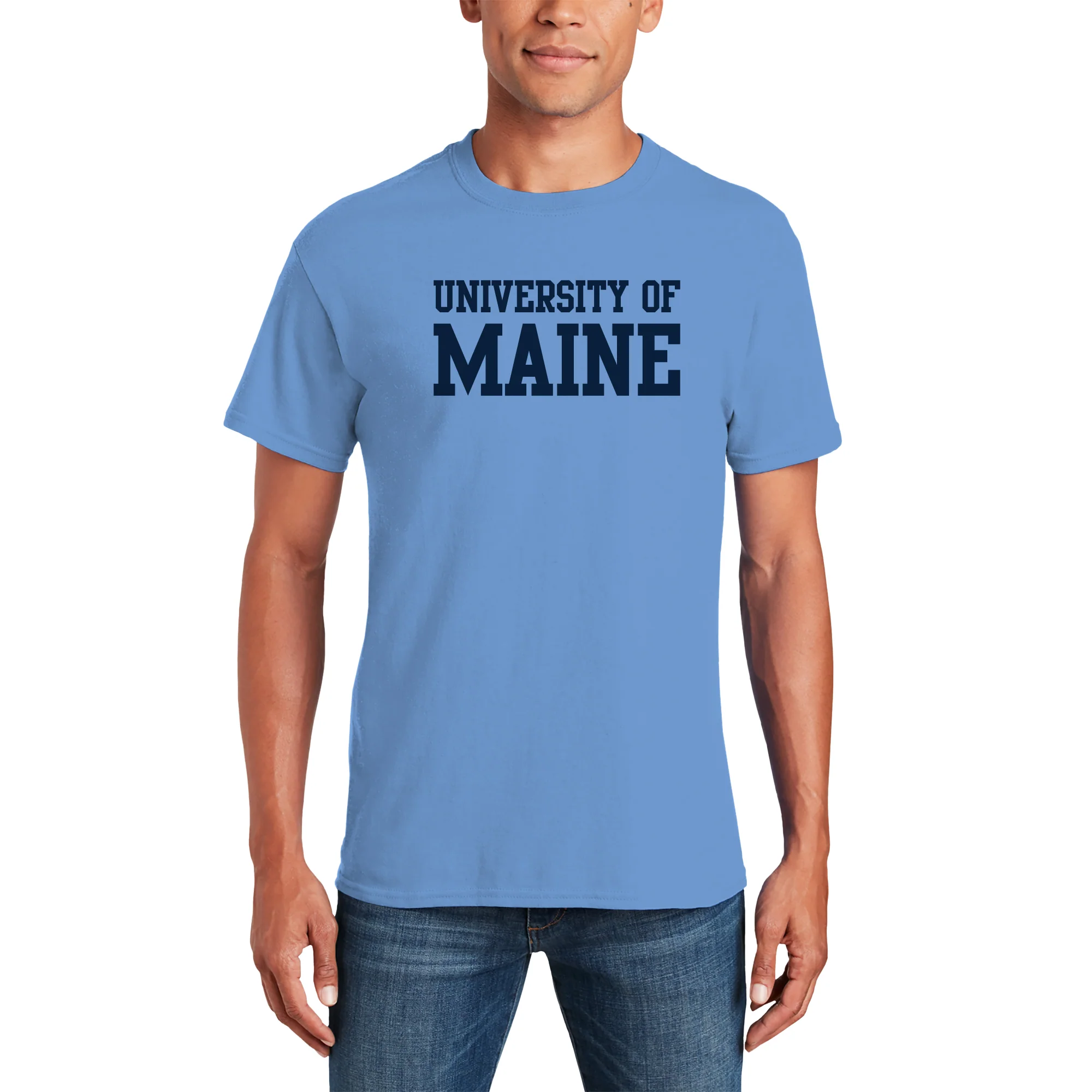 Maine Black Bears Basic Block T Shirt - Carolina Blue - Image 3
