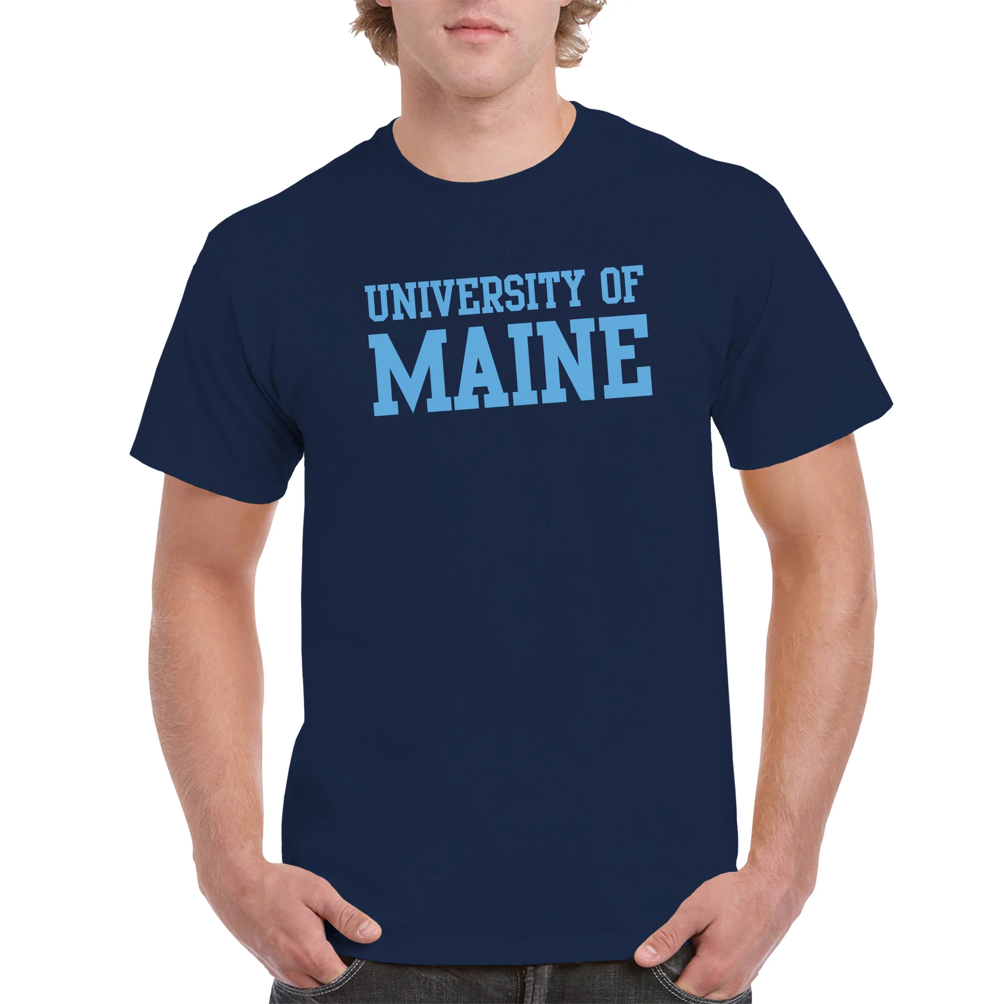 Maine Black Bears Basic Block T Shirt - Navy - Image 4