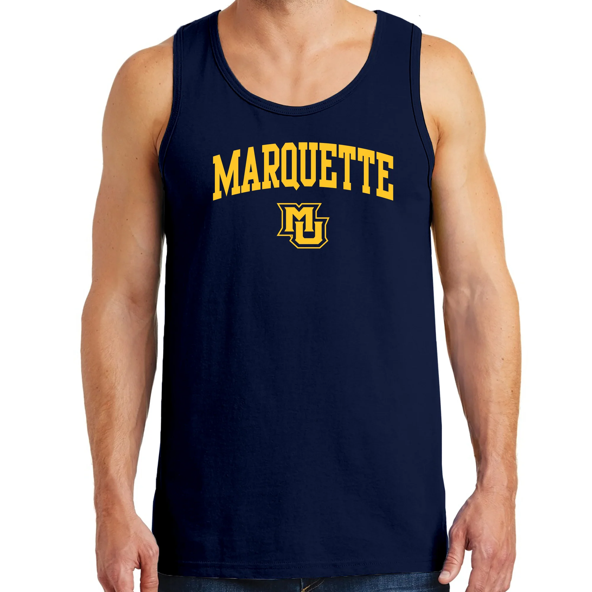 Marquette University Golden Eagles Arch Logo Tank Top - Navy - Image 3