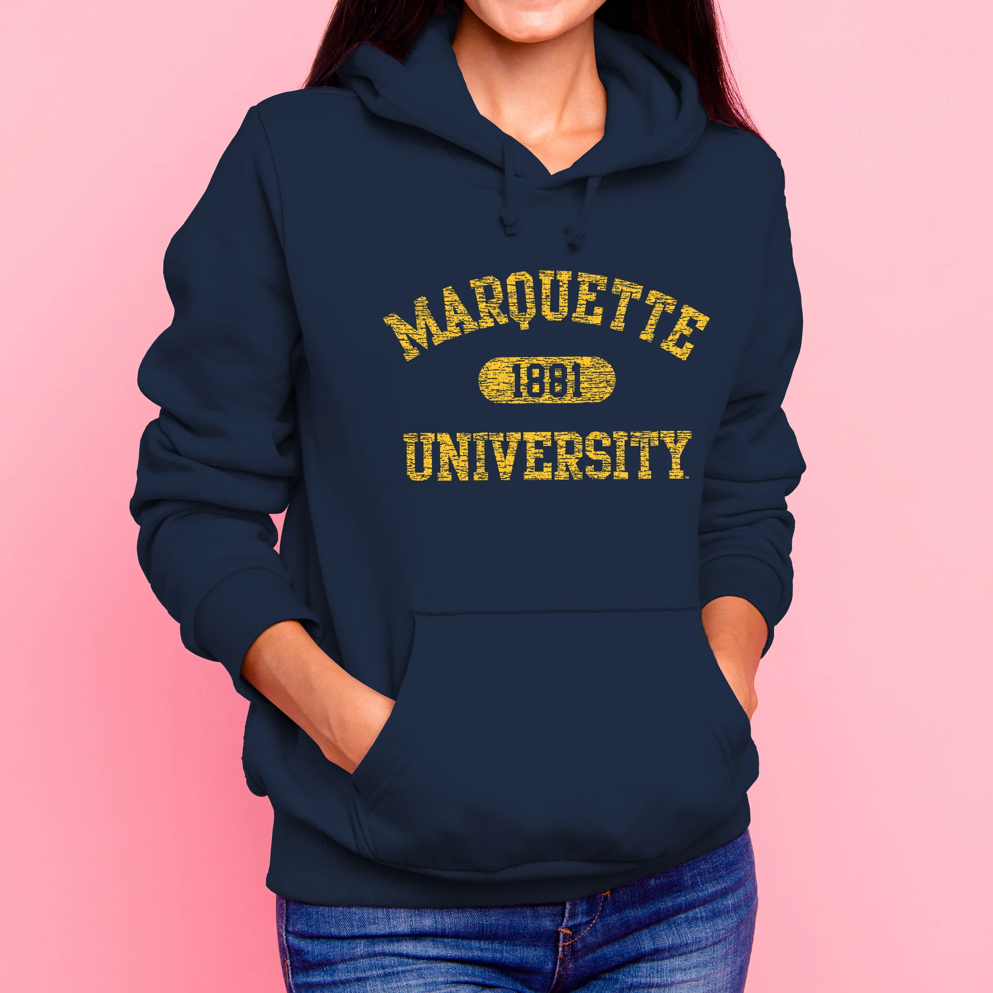 Marquette Athletic Arch Hoodie - Navy - Image 4