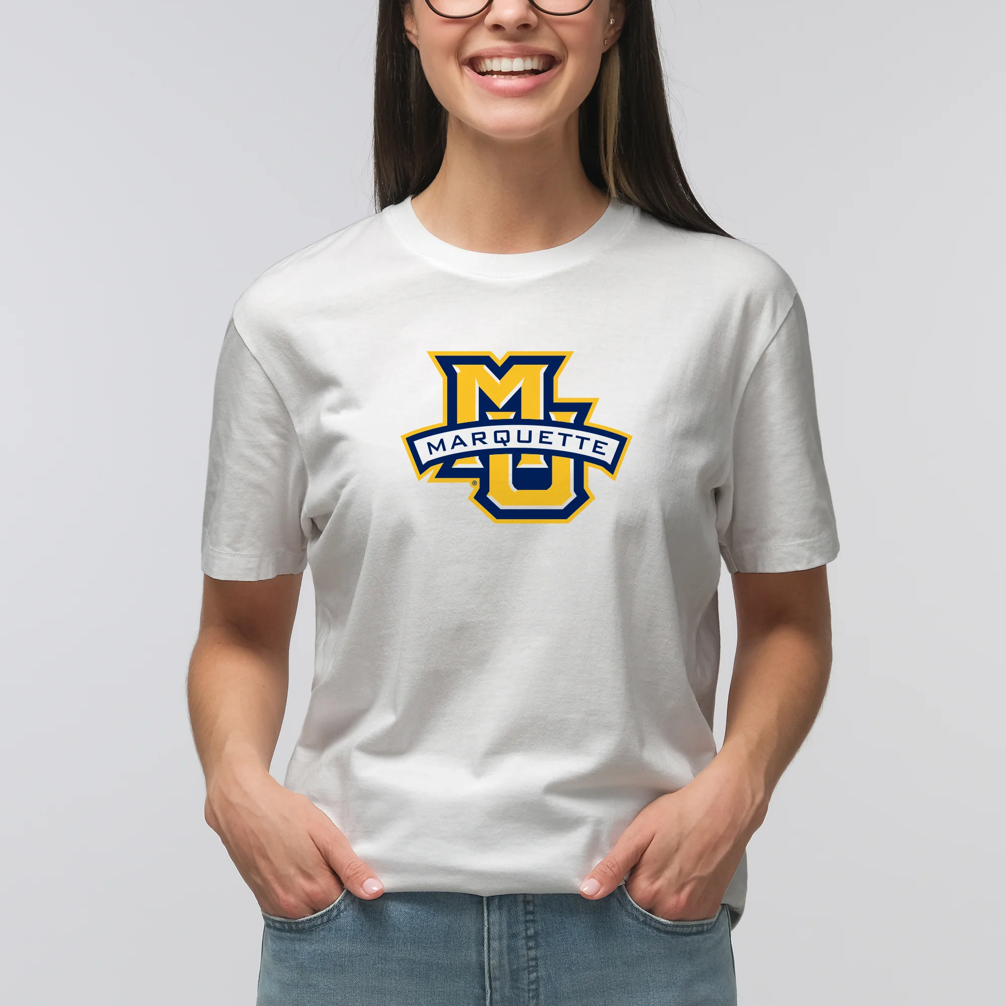 Marquette University Golden Eagles Primary Logo T-Shirt - White - Image 4