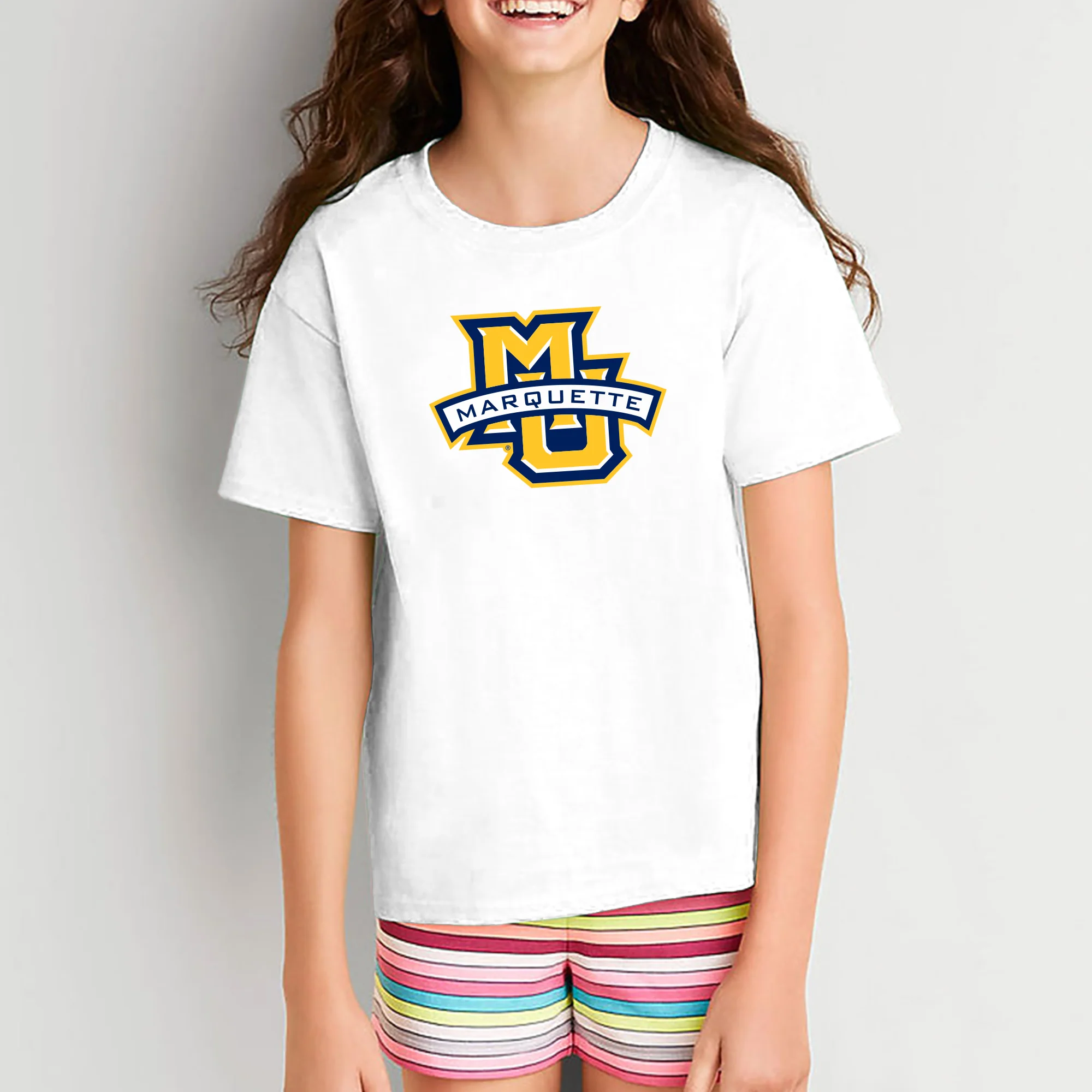 Marquette University Golden Eagles Primary Logo Youth T-Shirt - White - Image 4