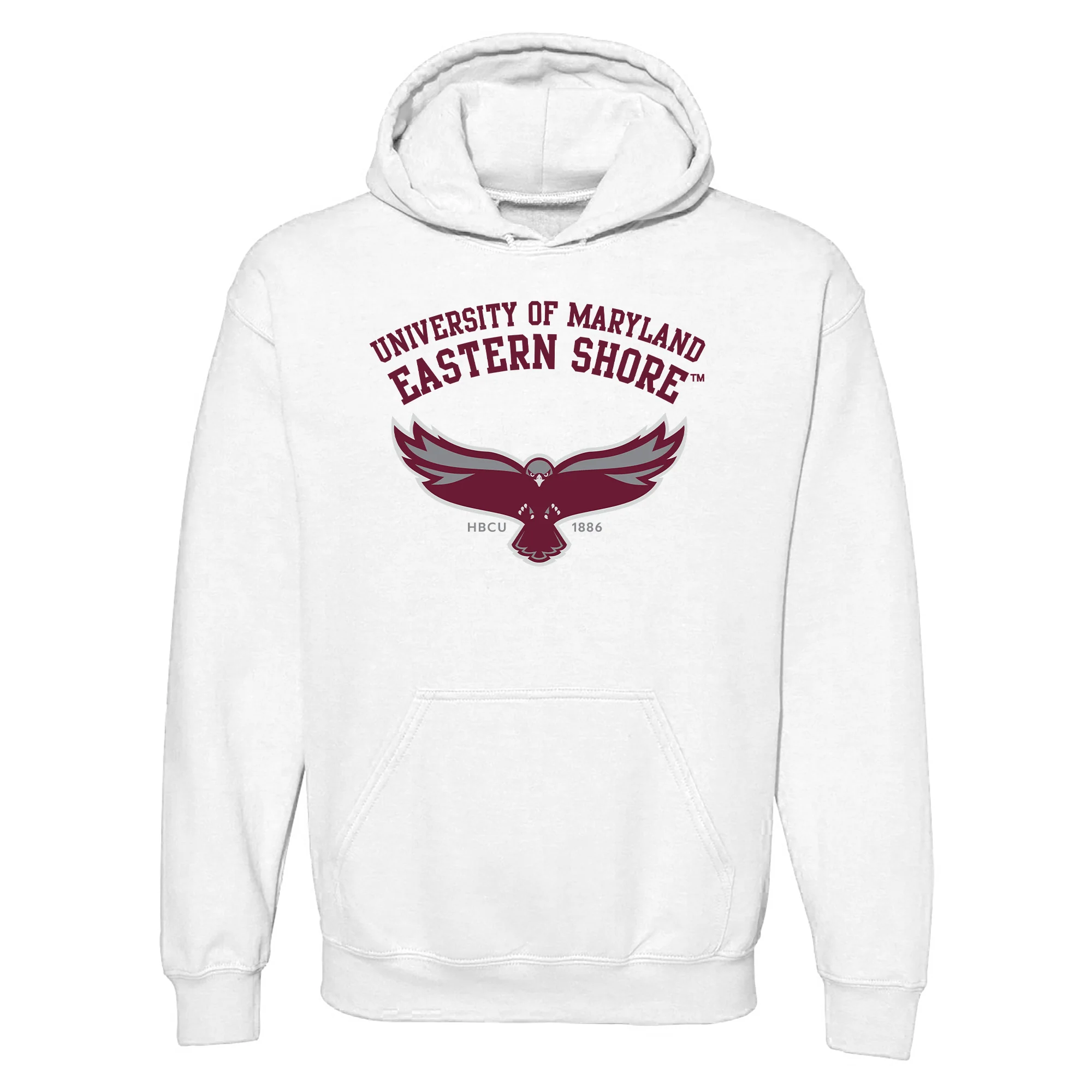 Maryland Eastern Shore Hawks Arch Logo Hoodie - White