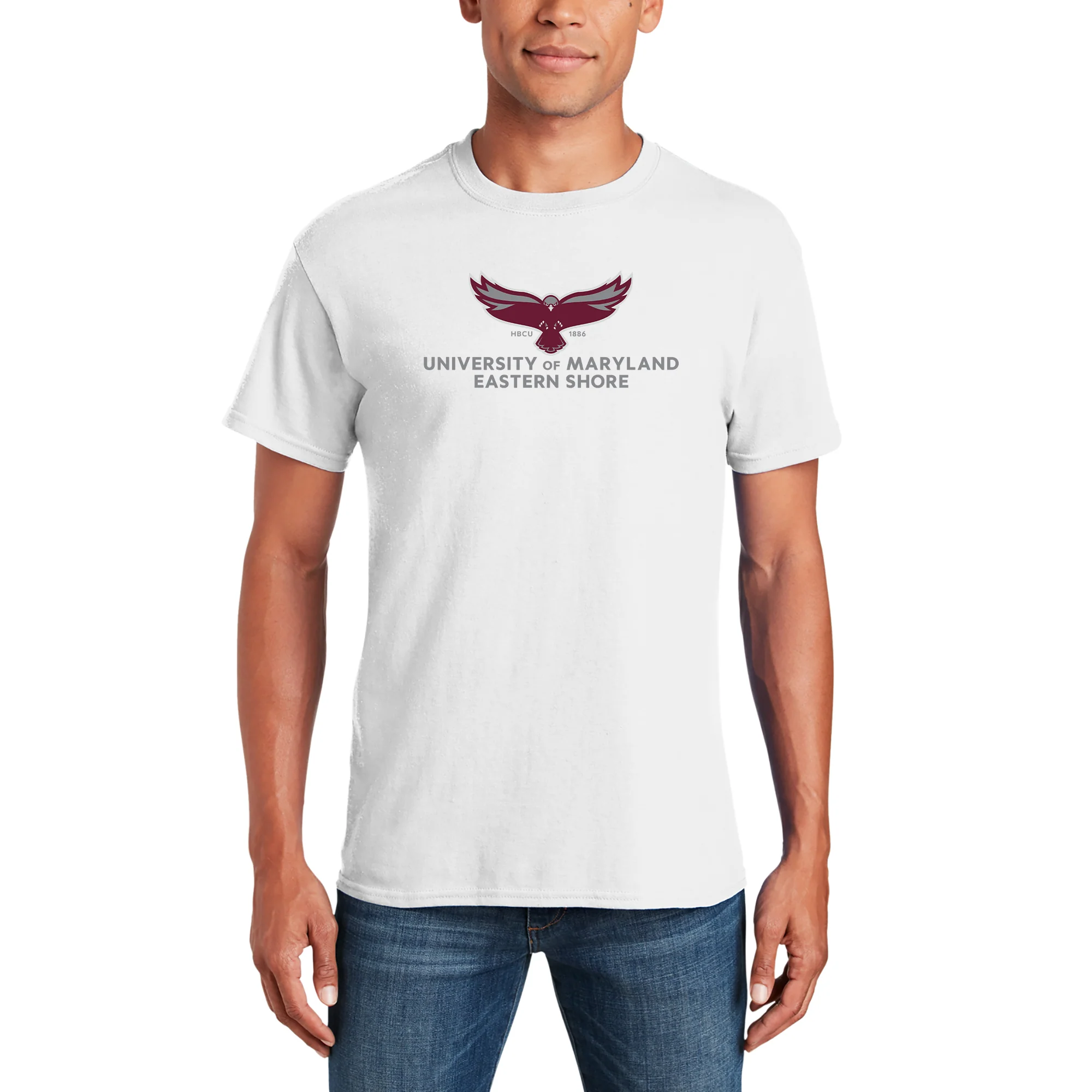 Maryland Eastern Shore Hawks Primary Logo T-Shirt - White - Image 3