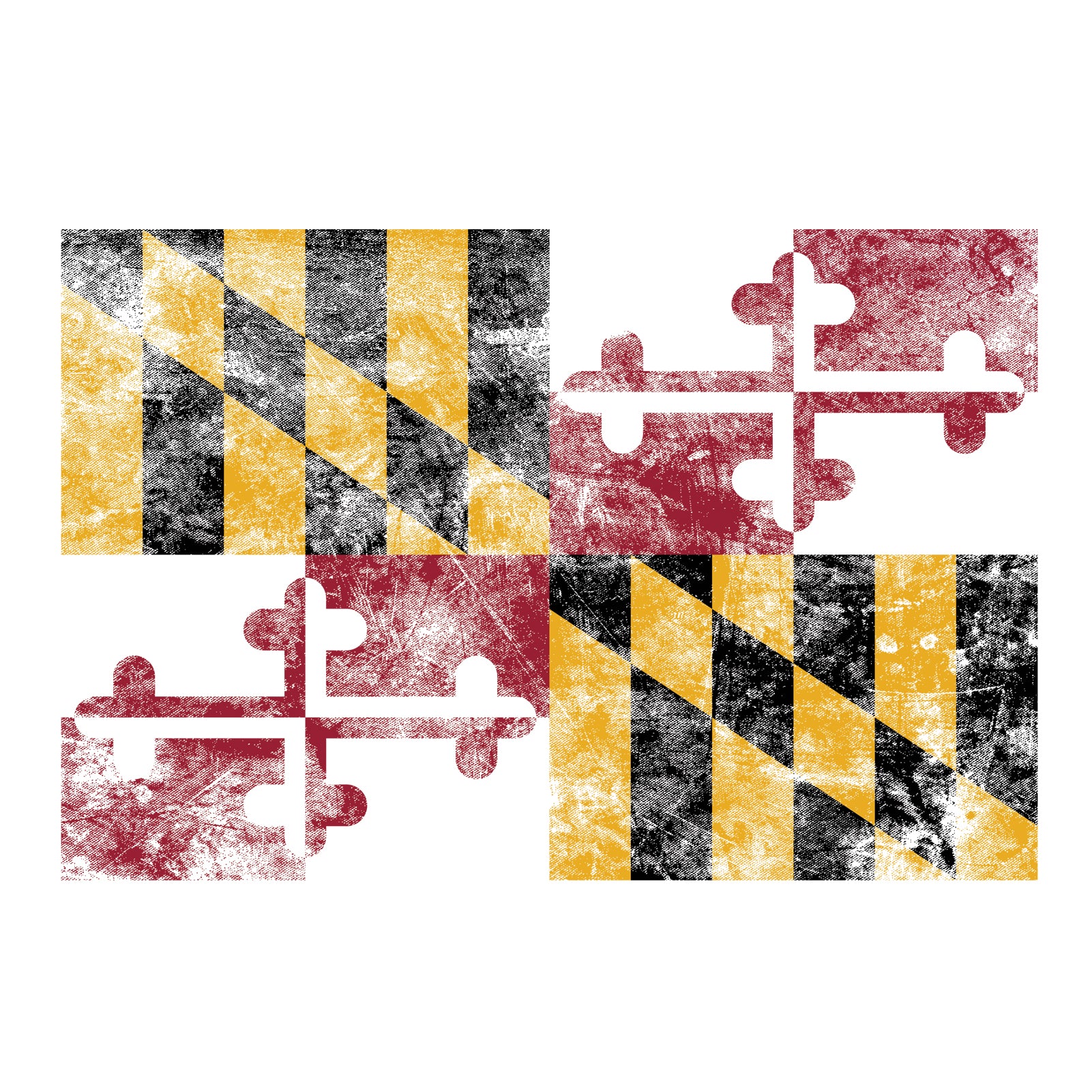 Maryland State Flag NLA T-Shirt - White - Image 2