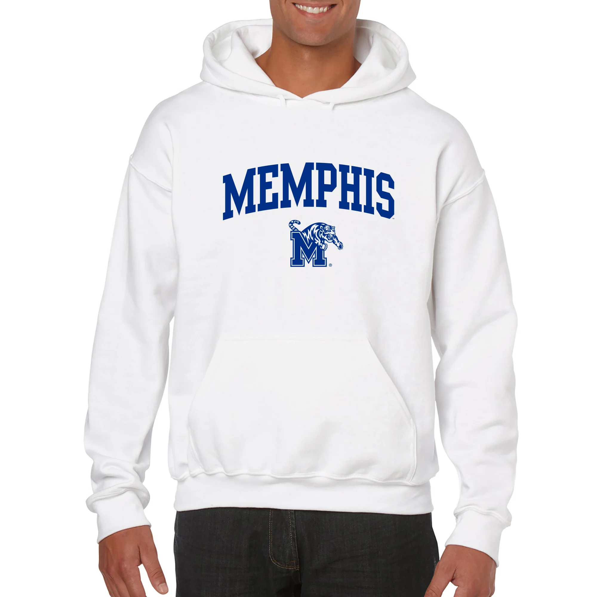 Memphis Tigers Arch Logo Hoodie - White - Image 3