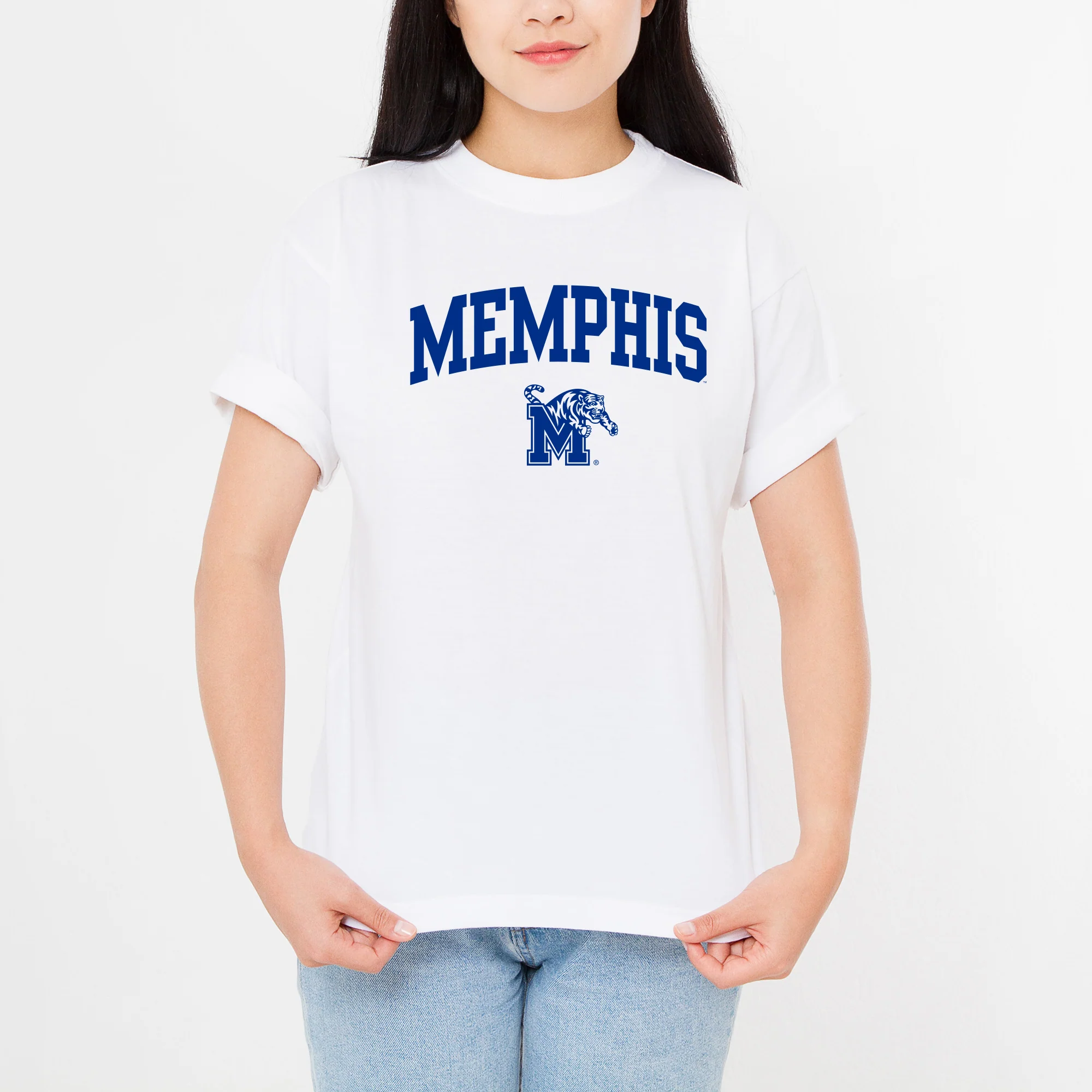 Memphis Tigers Arch Logo T-Shirt - White - Image 4