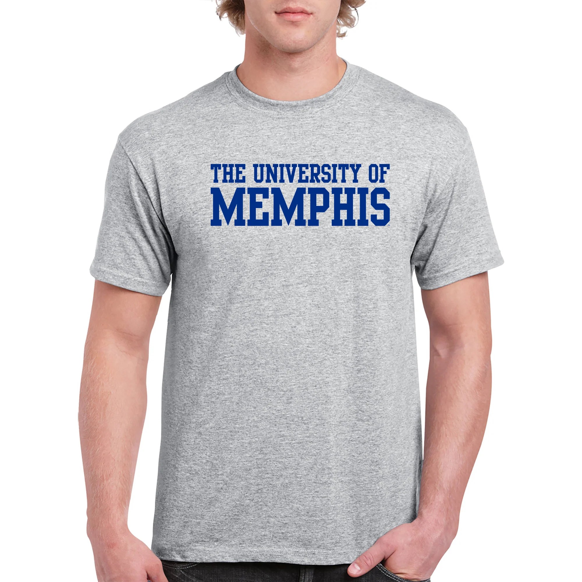 Memphis Tigers Basic Block Short Sleeve T-Shirt - Sport Grey - Image 3