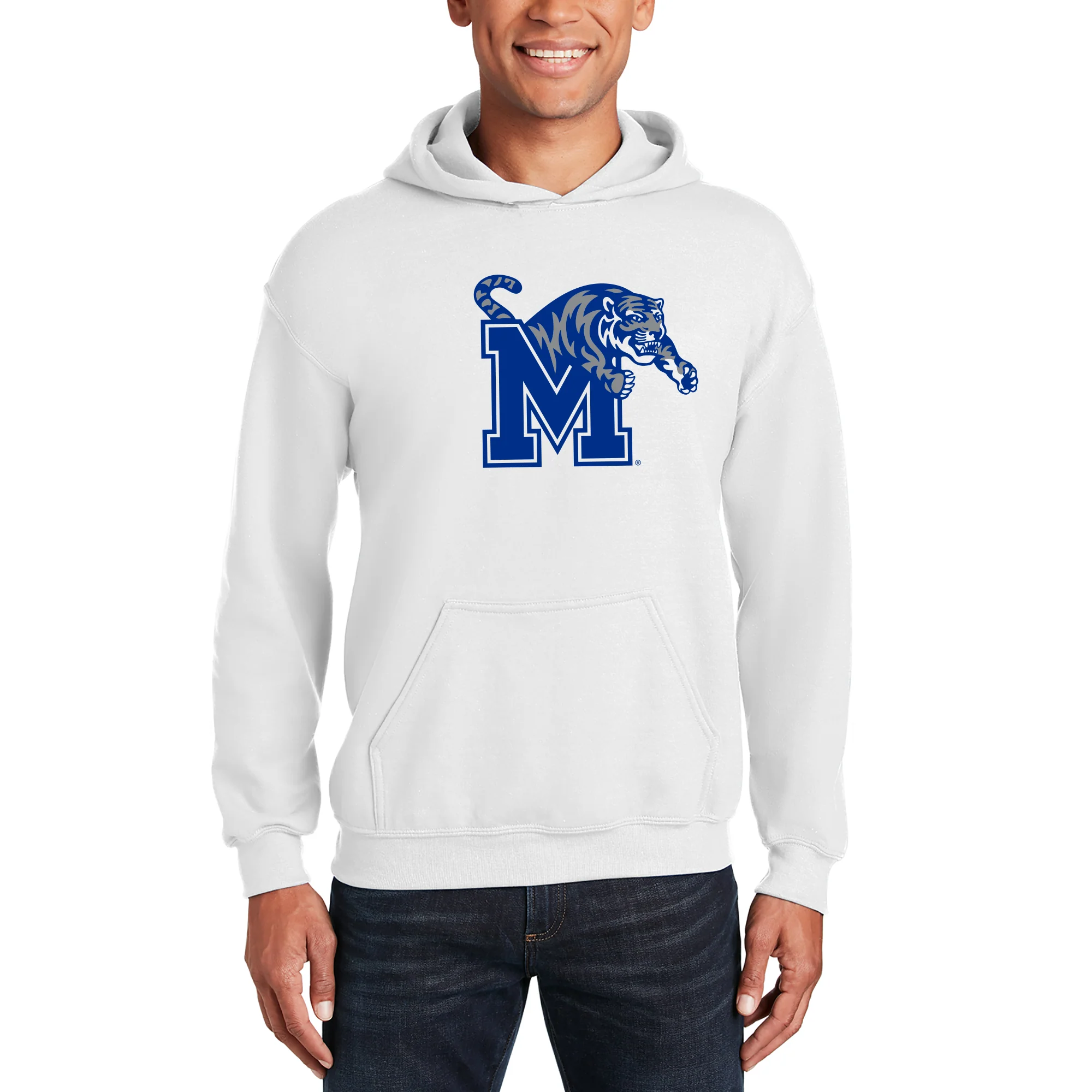 Memphis Tigers Primary Logo Hoodie - White - Image 3