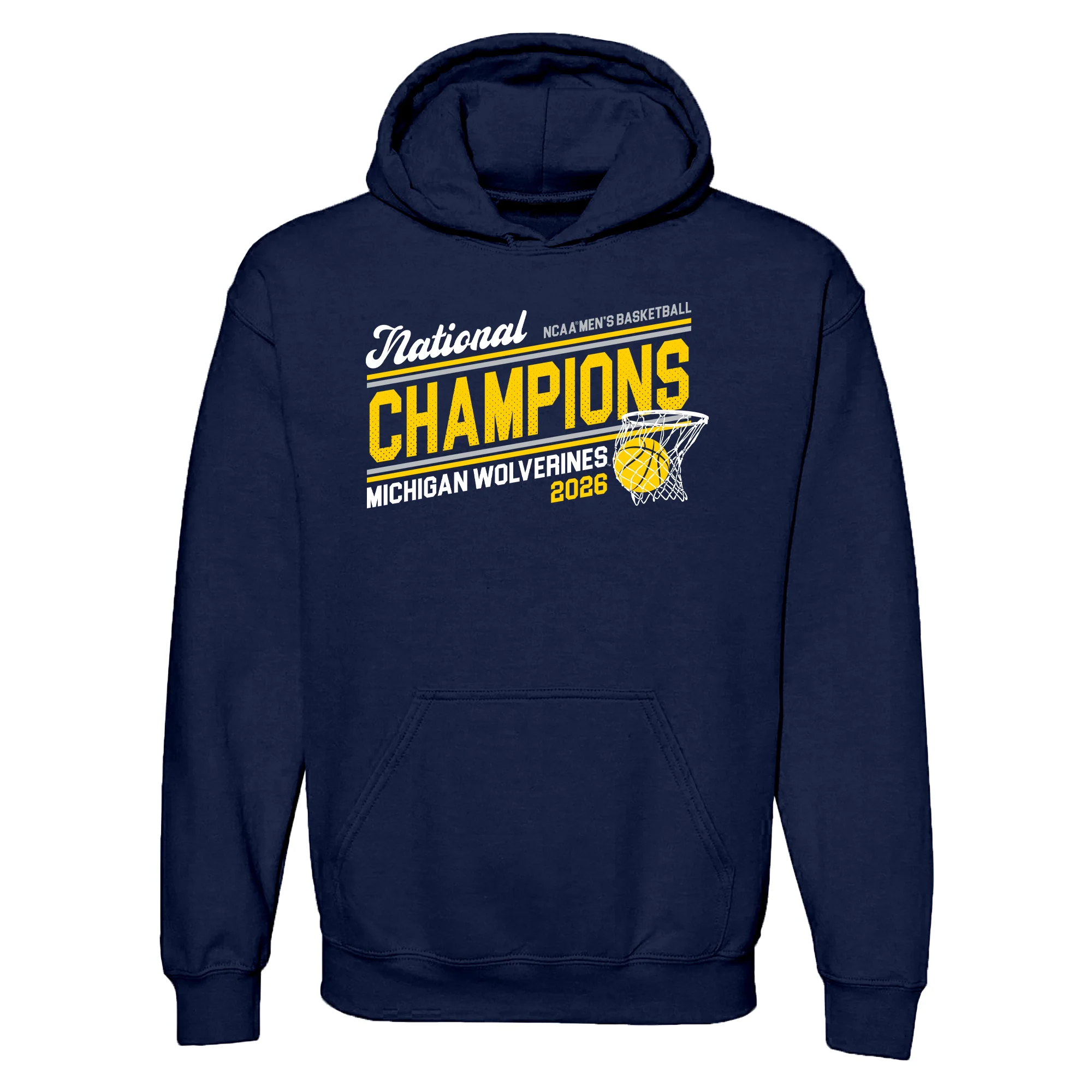 Michigan 2026 Basketball National Champions Action Play Hoodie - Navy