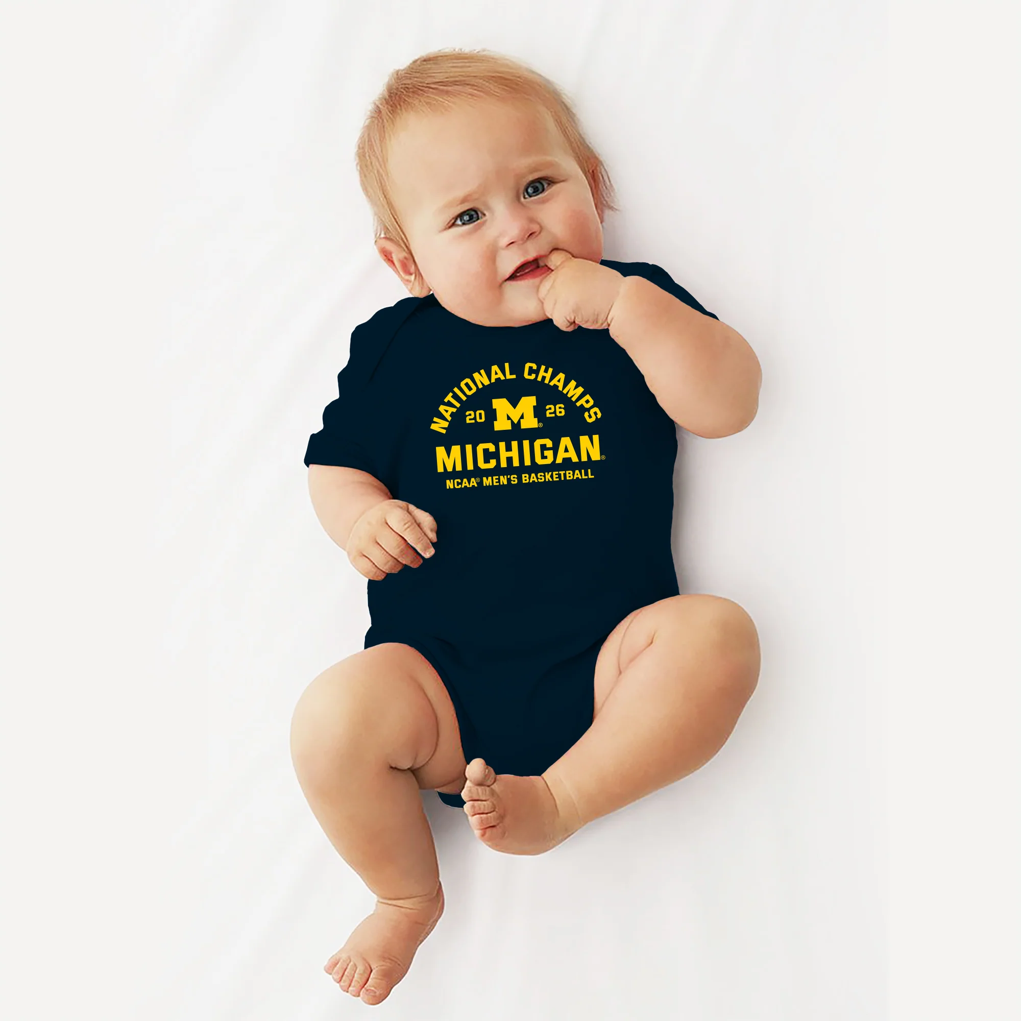 Michigan 2026 Basketball National Champions Blocker Infant Creeper - Image 4