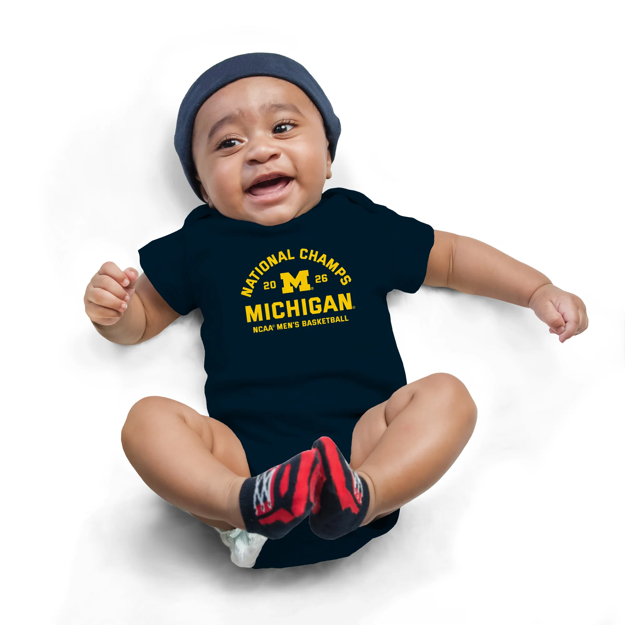 Michigan 2026 Basketball National Champions Blocker Infant Creeper - Image 5
