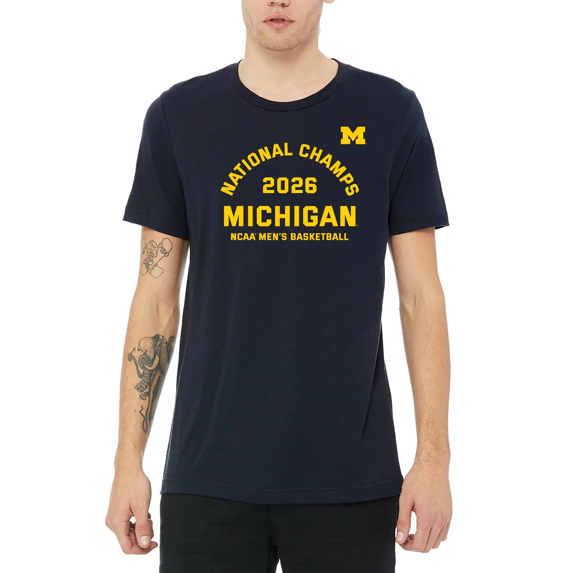 Michigan 2026 Basketball National Champions Blocker Triblend T-Shirt - Image 4