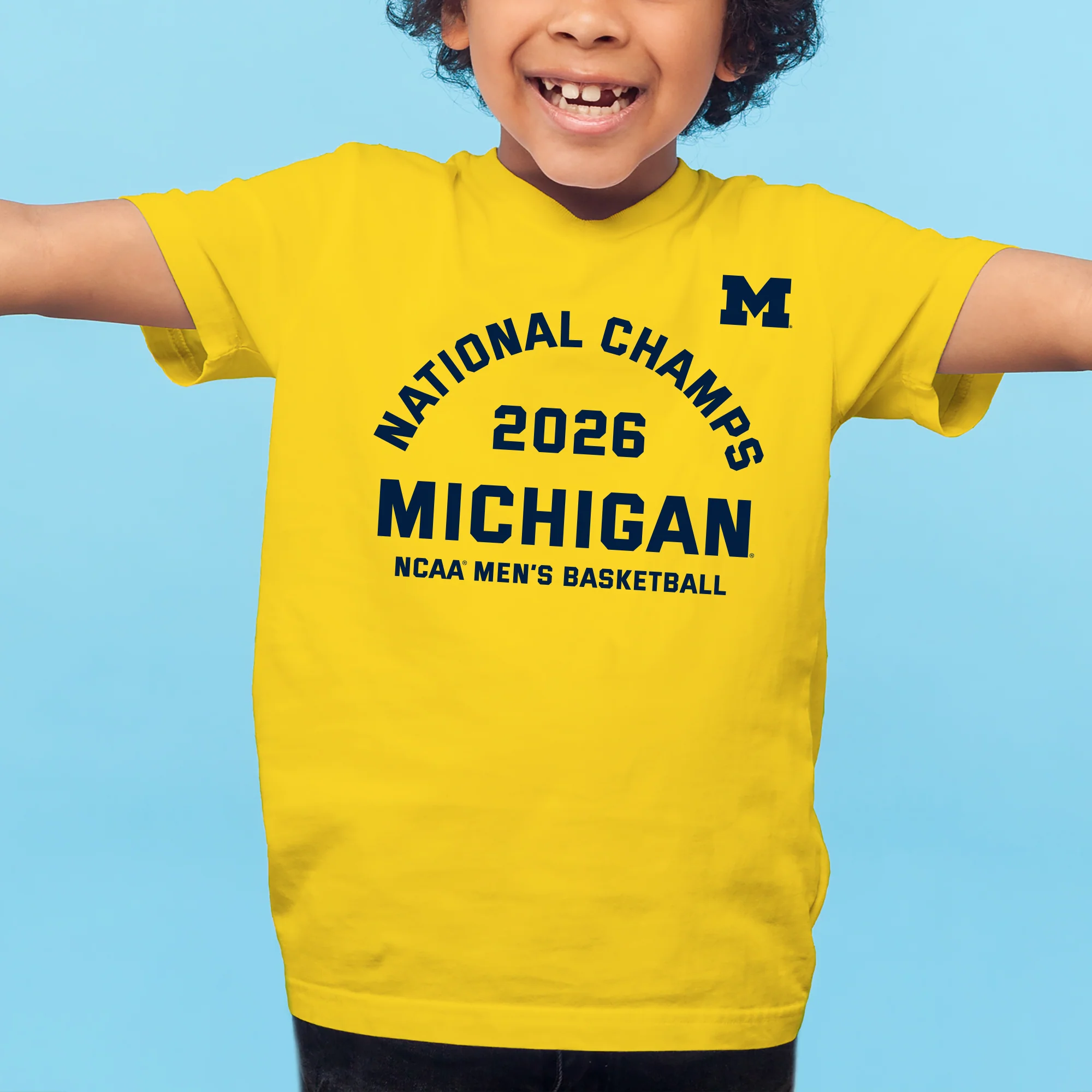 Michigan 2026 Basketball National Champions Blocker Youth T-Shirt - Image 4