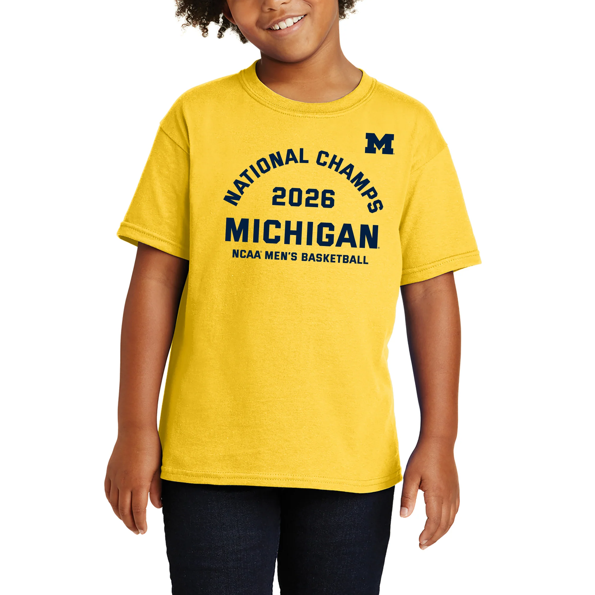 Michigan 2026 Basketball National Champions Blocker Youth T-Shirt - Image 5