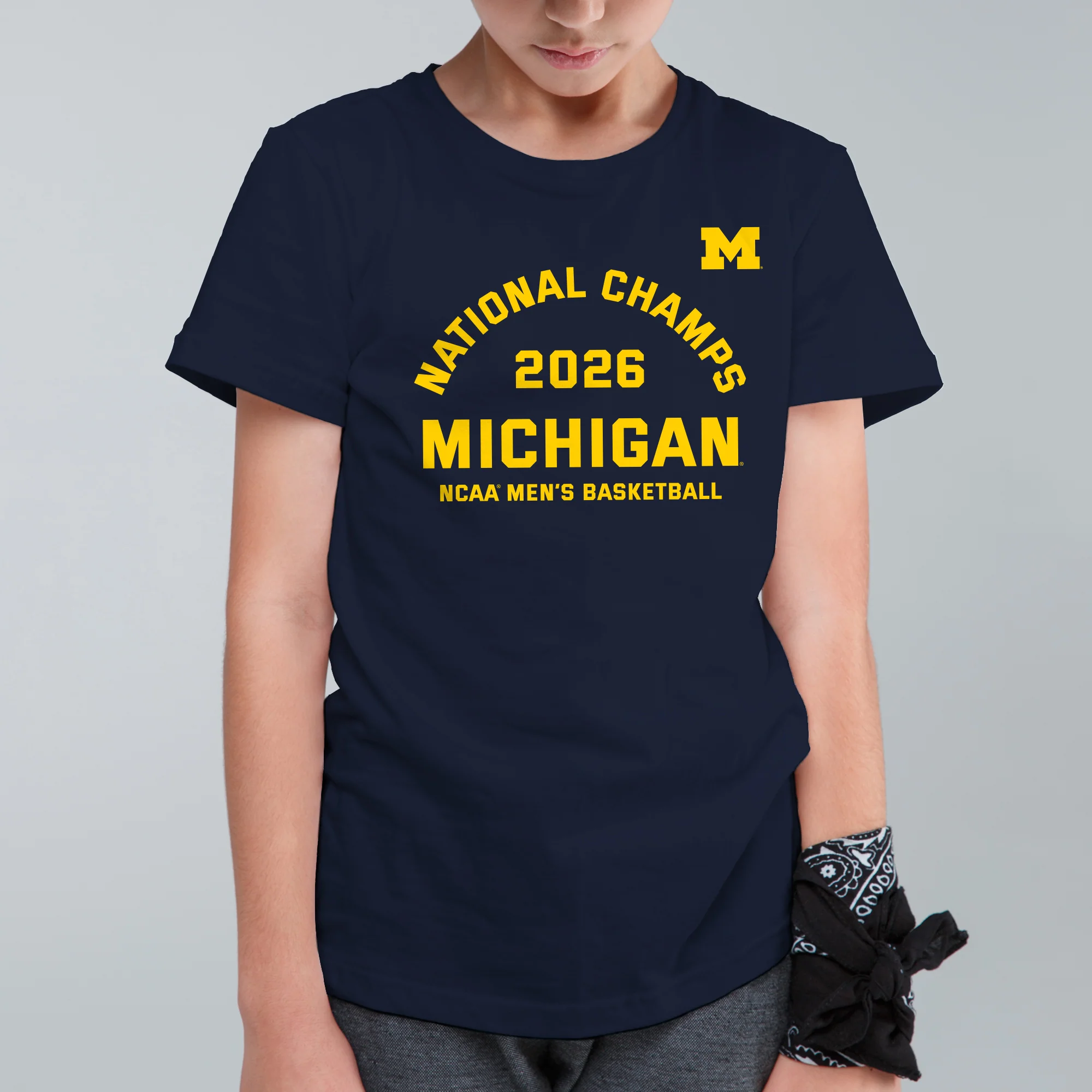 Michigan 2026 Basketball National Champions Blocker Youth T-Shirt - Image 7