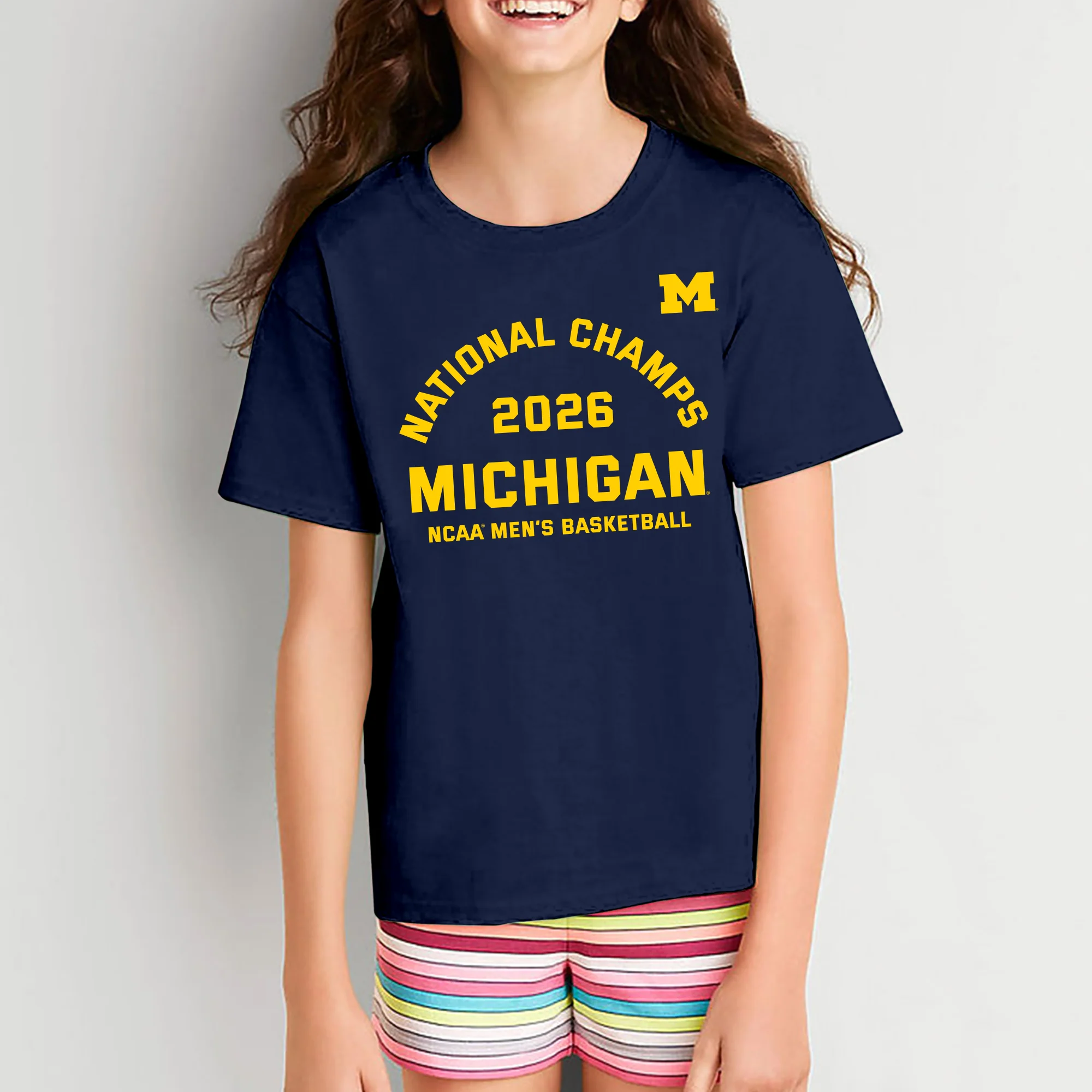 Michigan 2026 Basketball National Champions Blocker Youth T-Shirt - Image 8