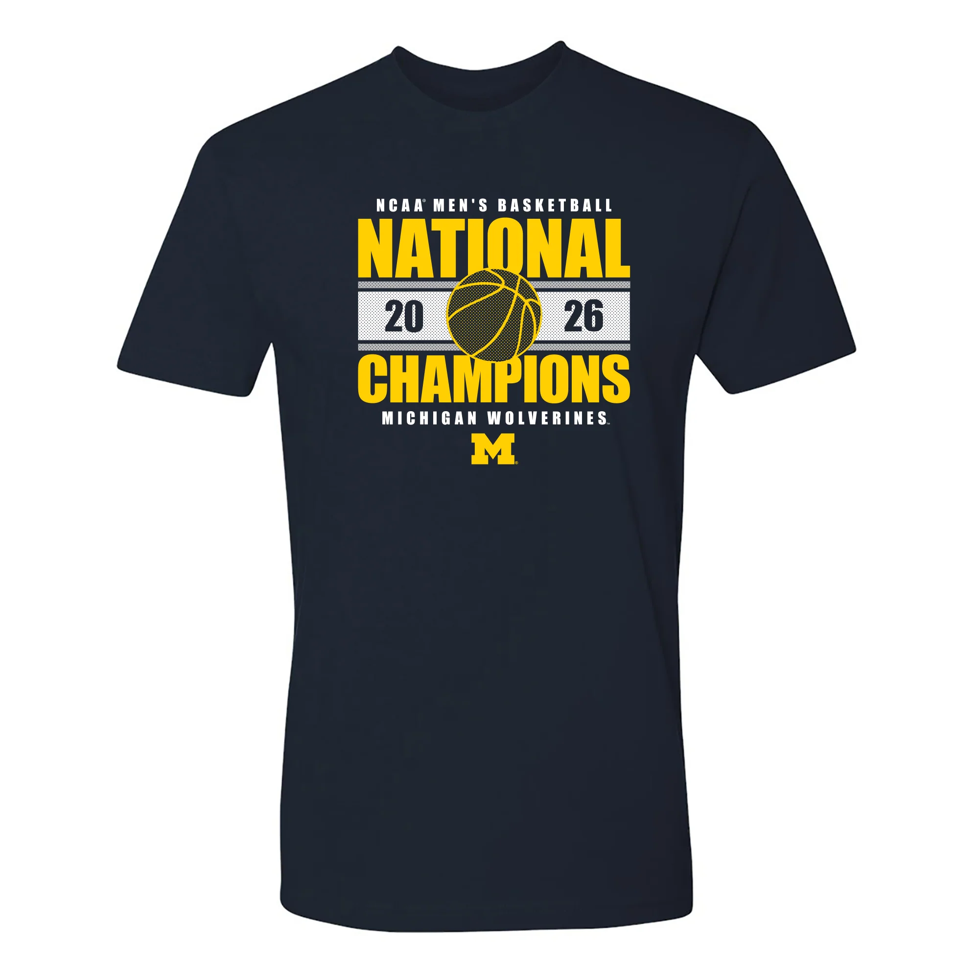 Michigan 2026 Basketball National Champions Enmeshed NLA T-Shirt - Midnight Navy