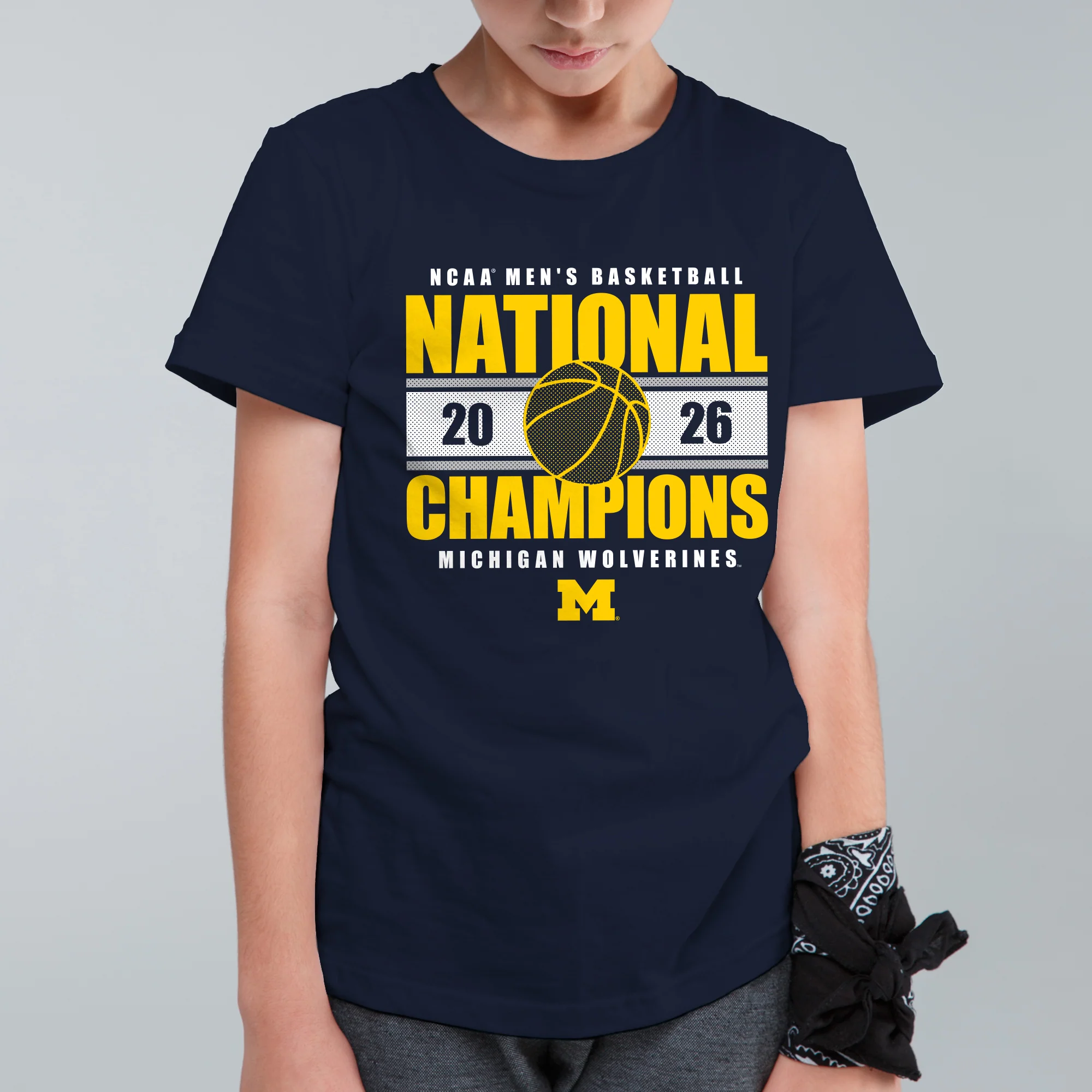 Michigan 2026 Basketball National Champions Enmeshed Youth T-Shirt - Image 4