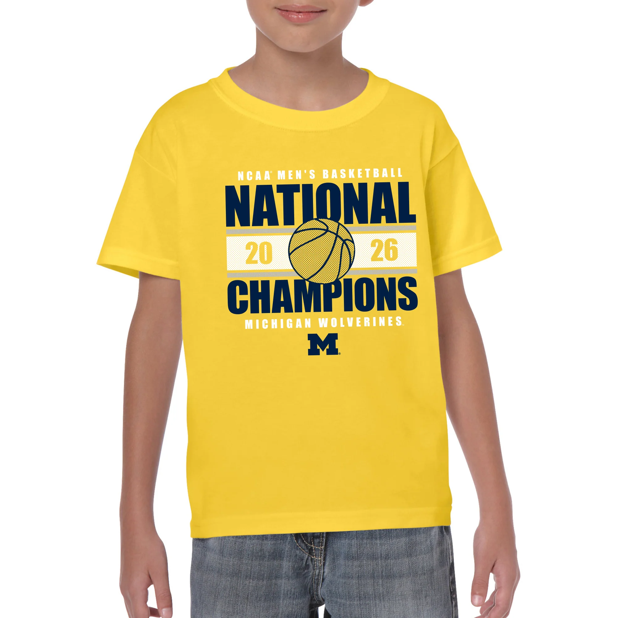 Michigan 2026 Basketball National Champions Enmeshed Youth T-Shirt - Image 7