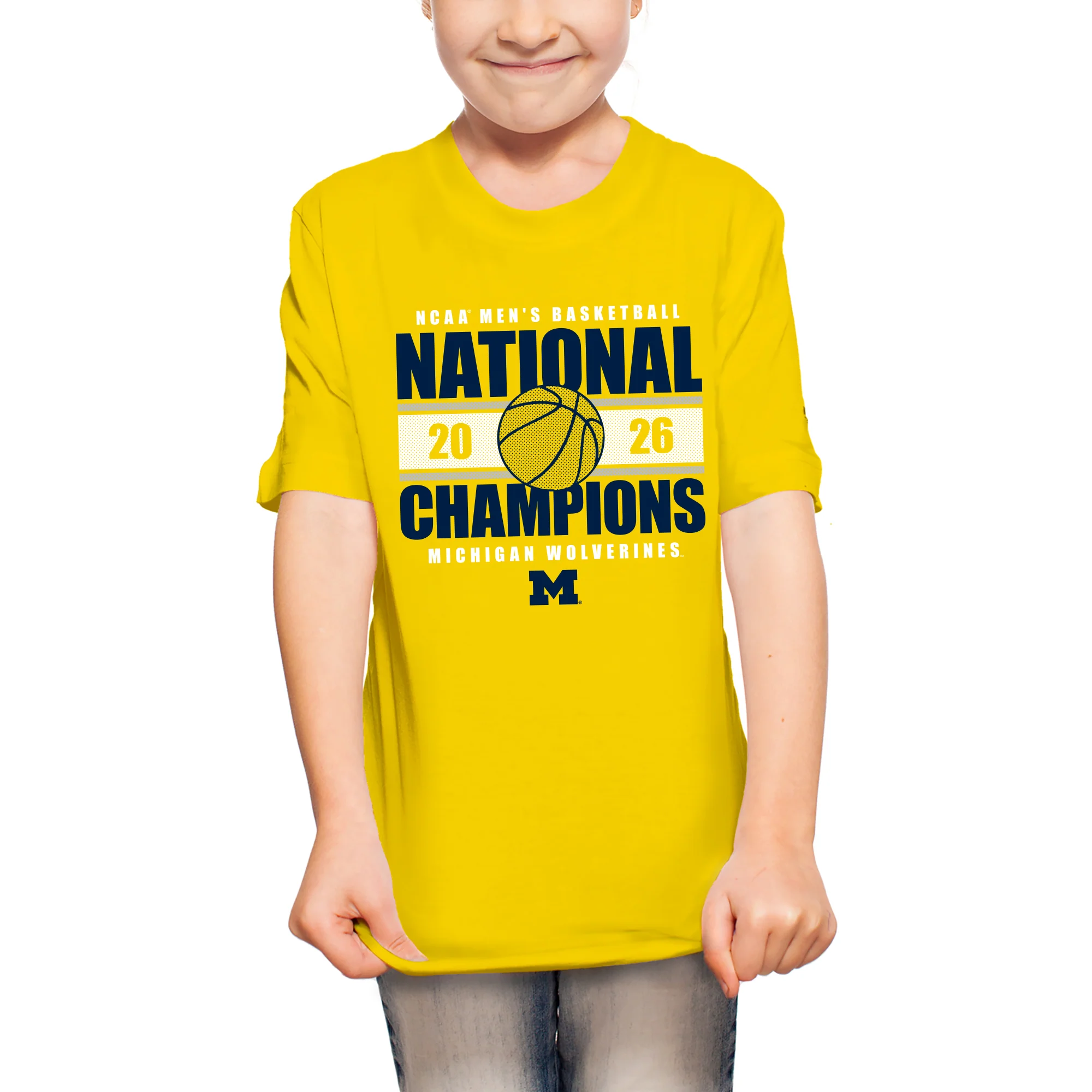 Michigan 2026 Basketball National Champions Enmeshed Youth T-Shirt - Image 8