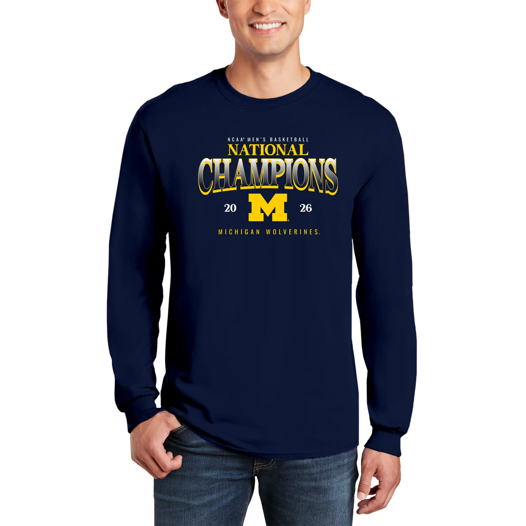 Michigan 2026 Basketball National Champions Graded Long Sleeve - Image 4