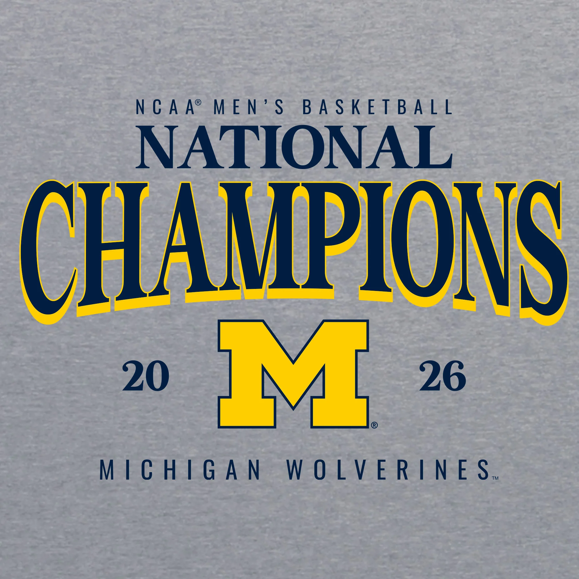 Michigan 2026 Basketball National Champions Graded Triblend T-Shirt - Image 3