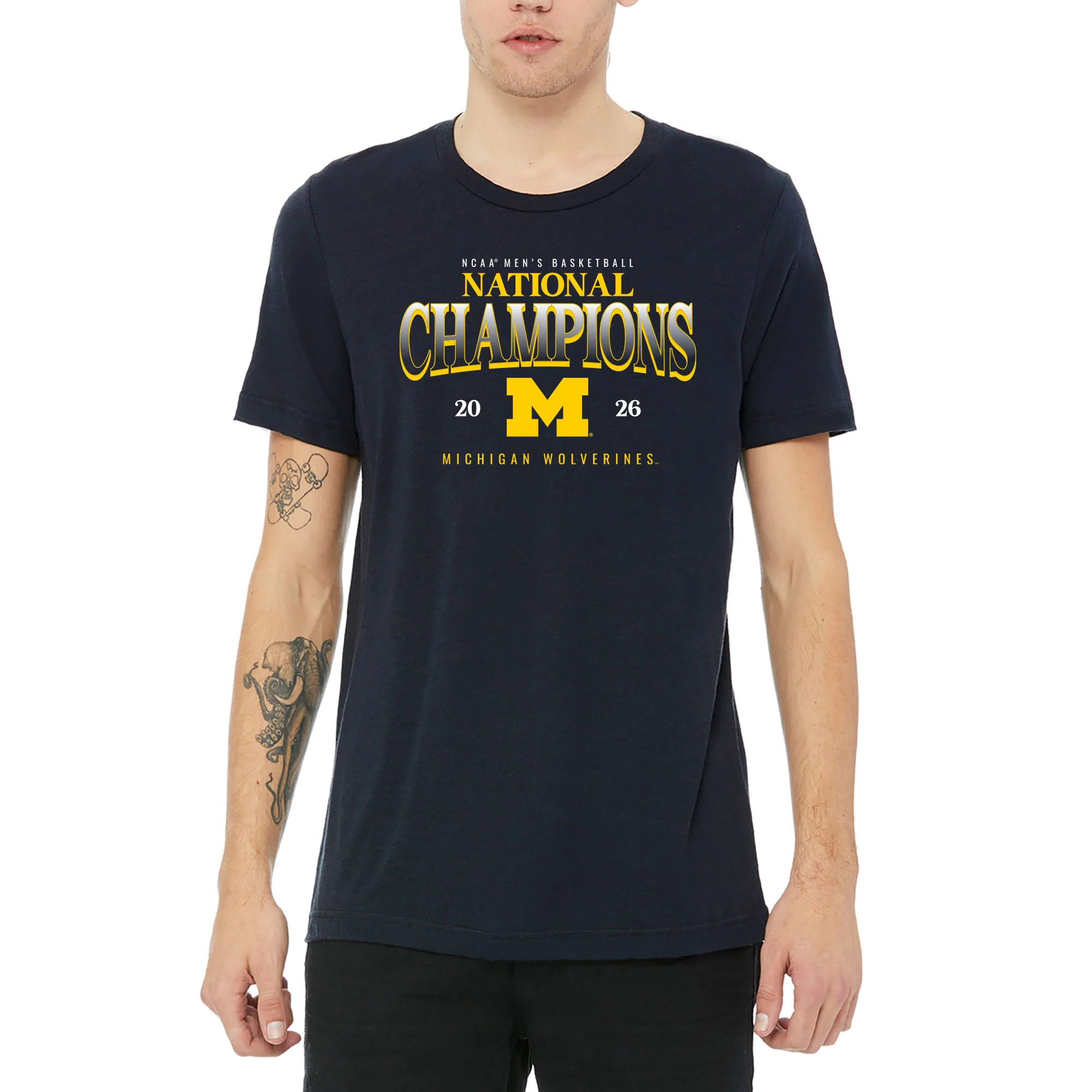 Michigan 2026 Basketball National Champions Graded Triblend T-Shirt - Image 6