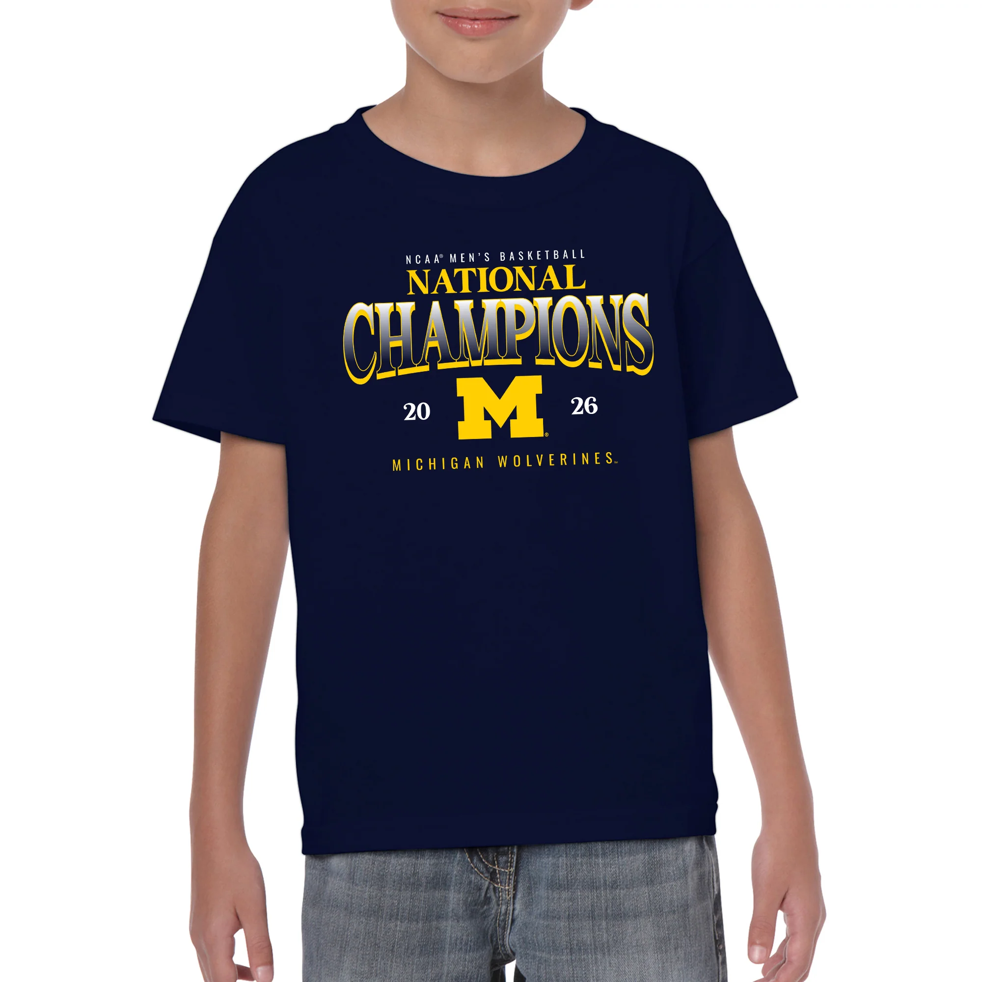 Michigan 2026 Basketball National Champions Graded Youth T-Shirt - Image 4