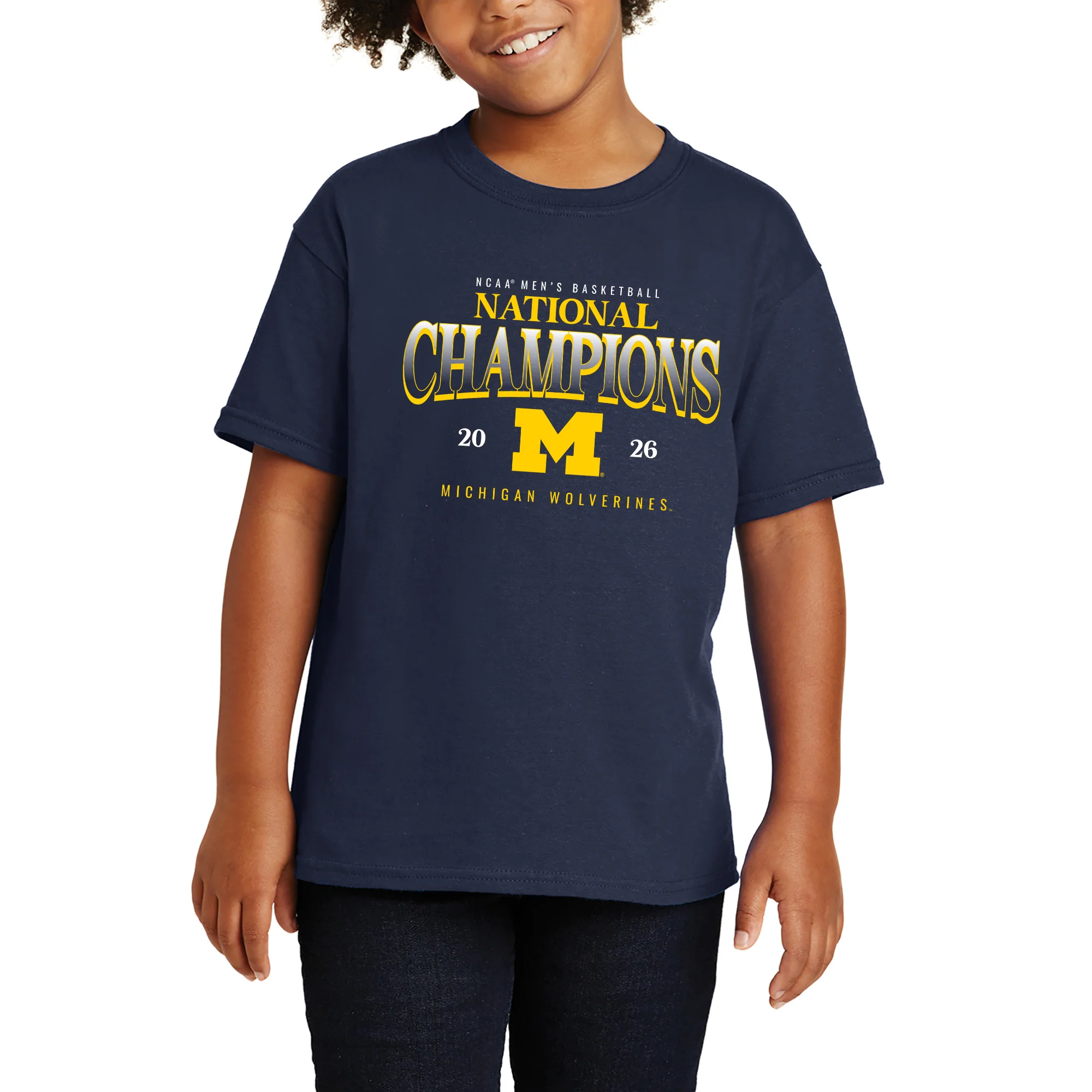 Michigan 2026 Basketball National Champions Graded Youth T-Shirt - Image 5