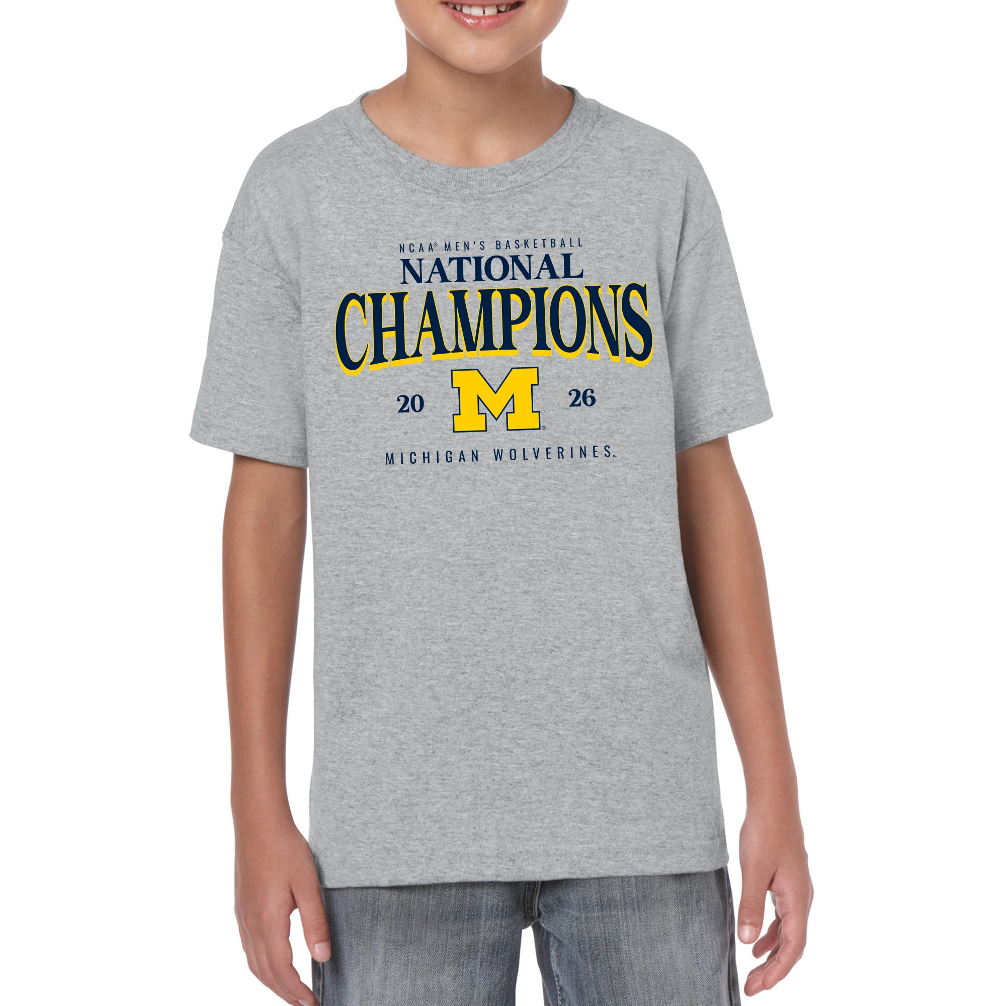 Michigan 2026 Basketball National Champions Graded Youth T-Shirt - Image 7