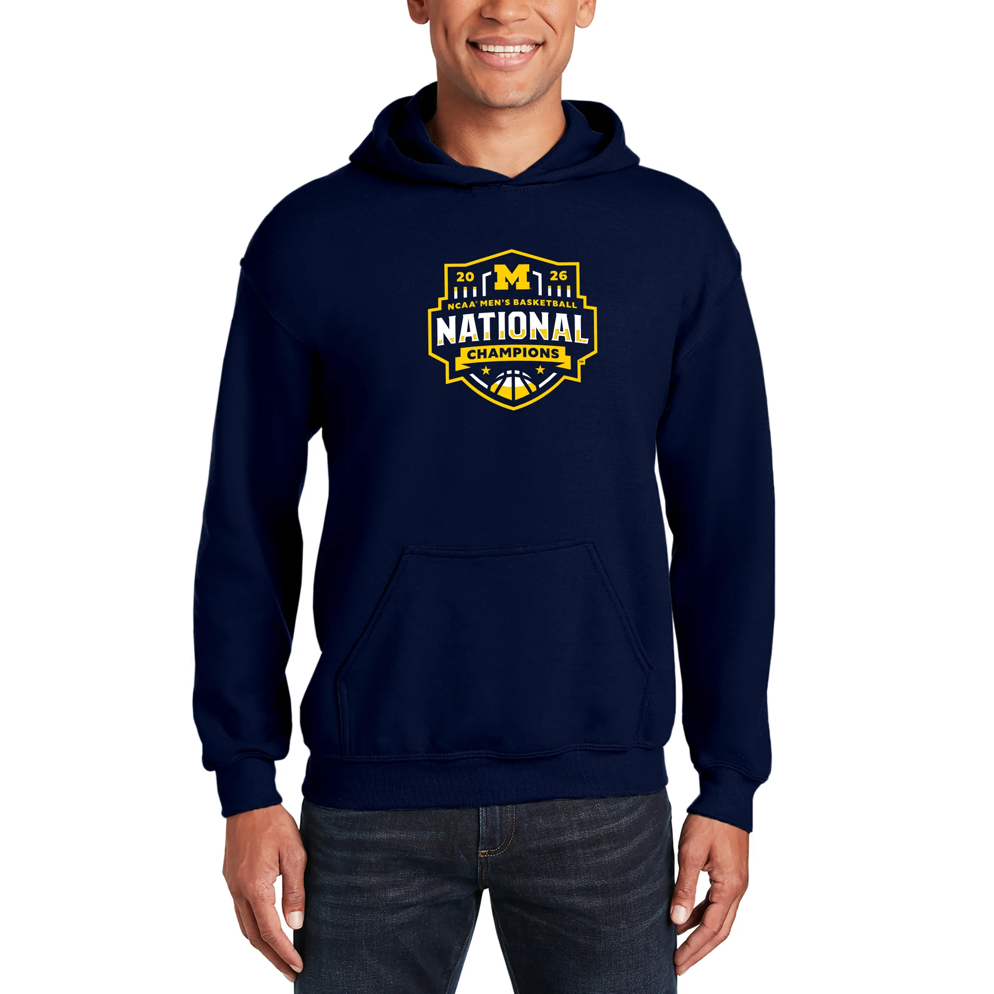 Michigan 2026 Basketball National Champions Logo Hoodie - Image 4