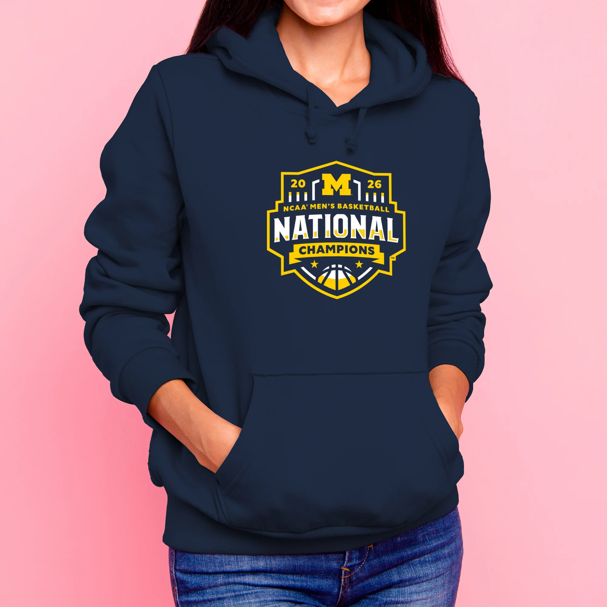 Michigan 2026 Basketball National Champions Logo Hoodie - Image 5