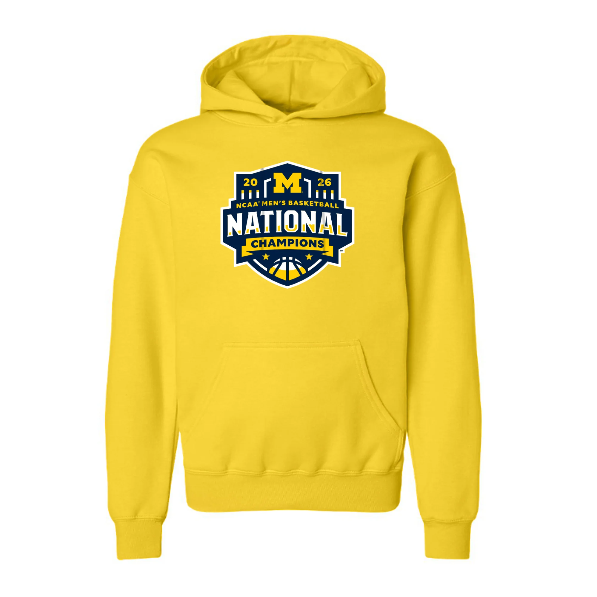 Michigan 2026 Basketball National Champions Logo Youth Hoodie - Image 2