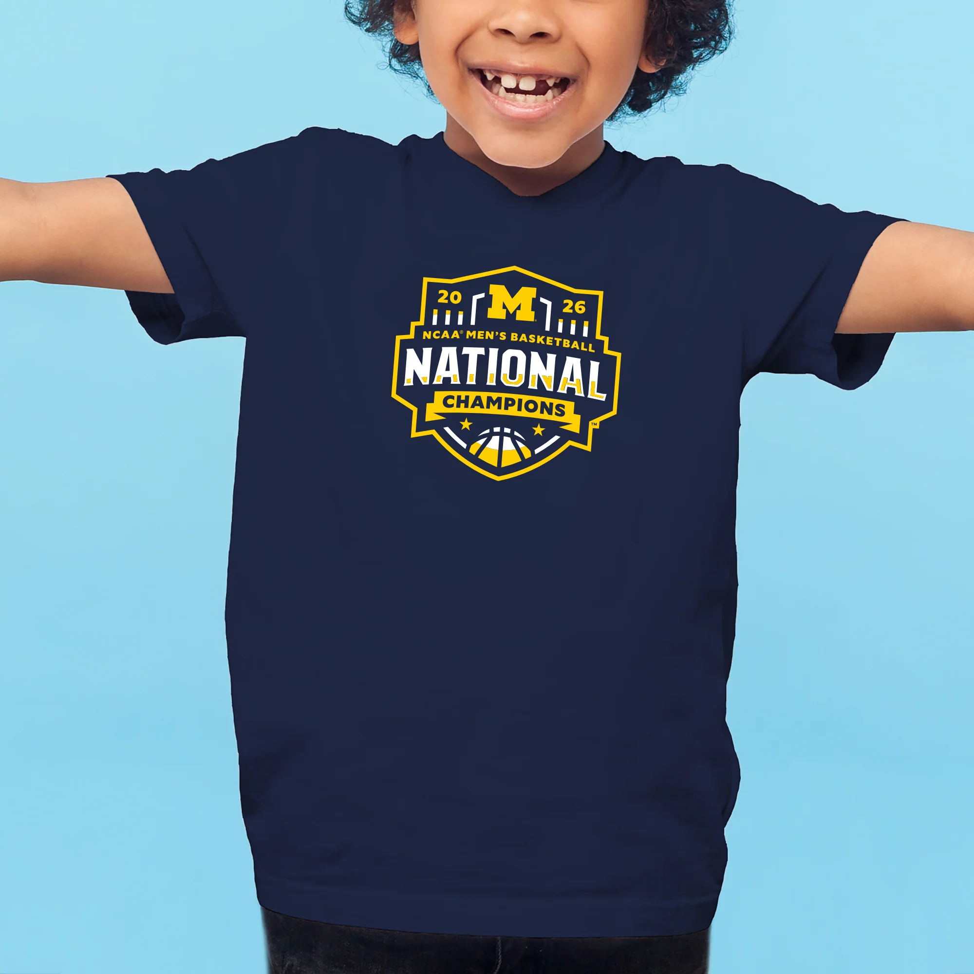Michigan 2026 Basketball National Champions Logo Youth T-Shirt - Image 3