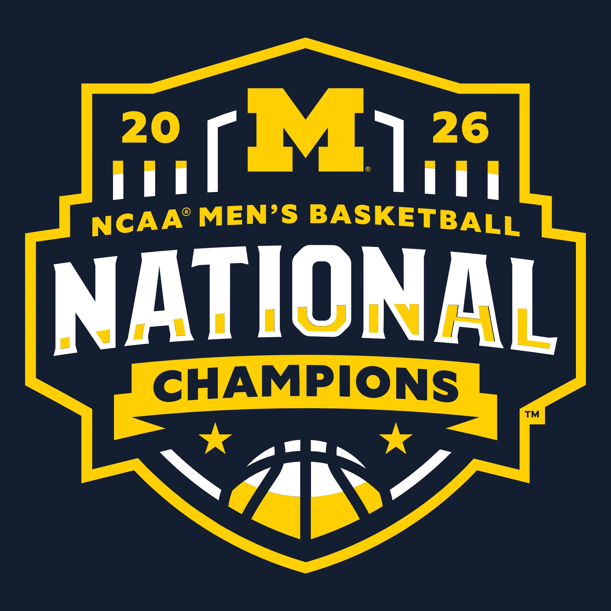 Michigan 2026 Basketball National Champions Logo Youth Hoodie - Image 3