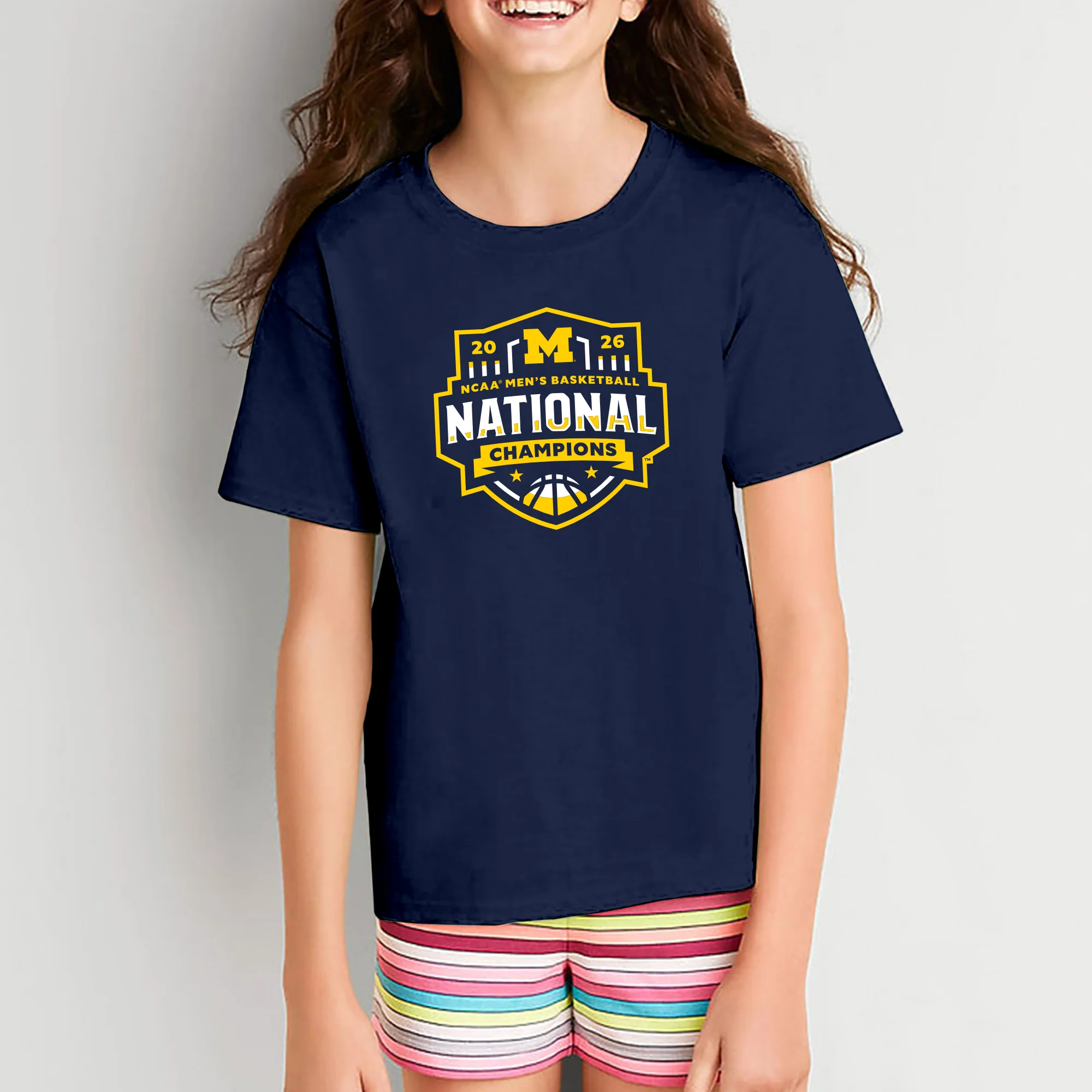 Michigan 2026 Basketball National Champions Logo Youth T-Shirt - Image 5