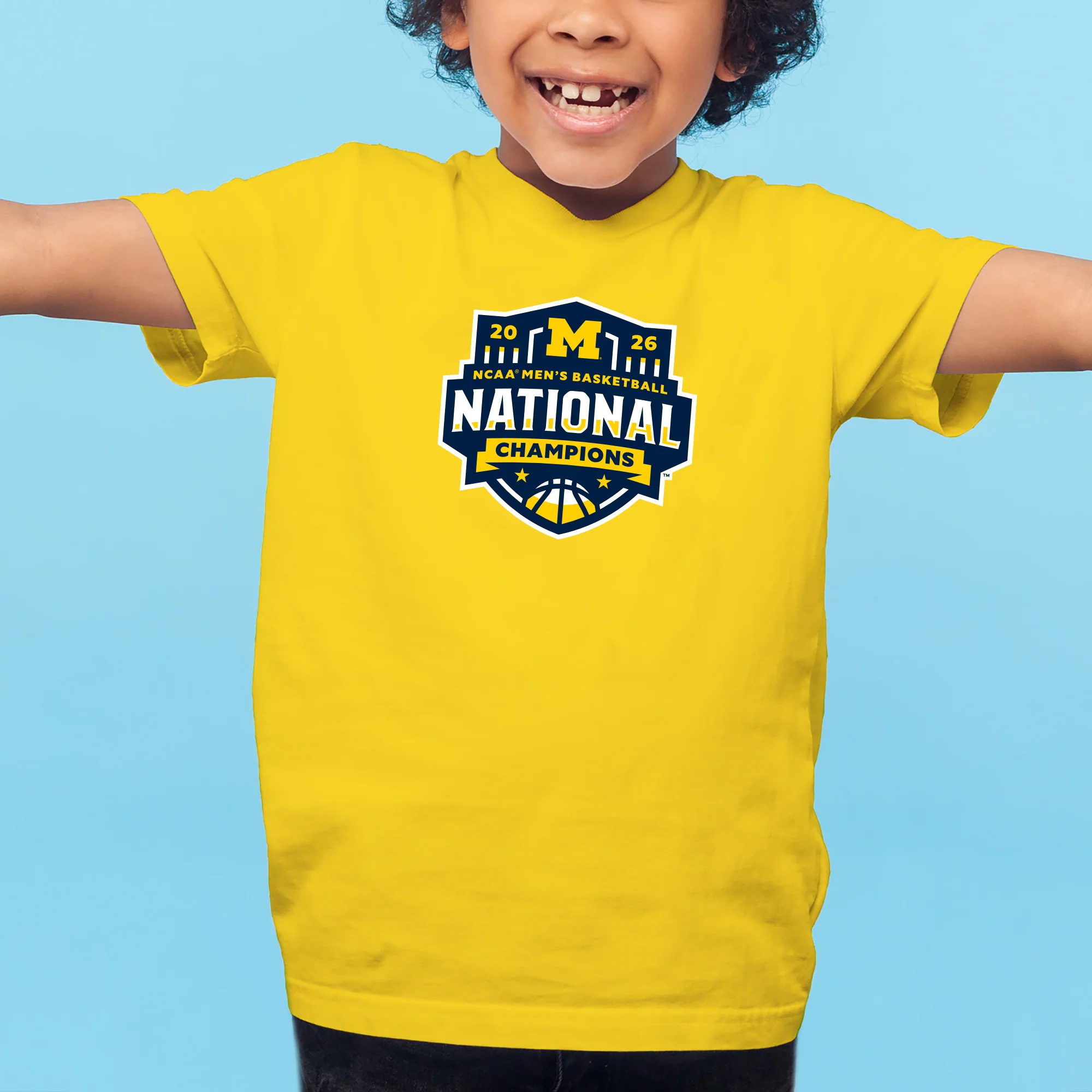 Michigan 2026 Basketball National Champions Logo Youth T-Shirt - Image 7