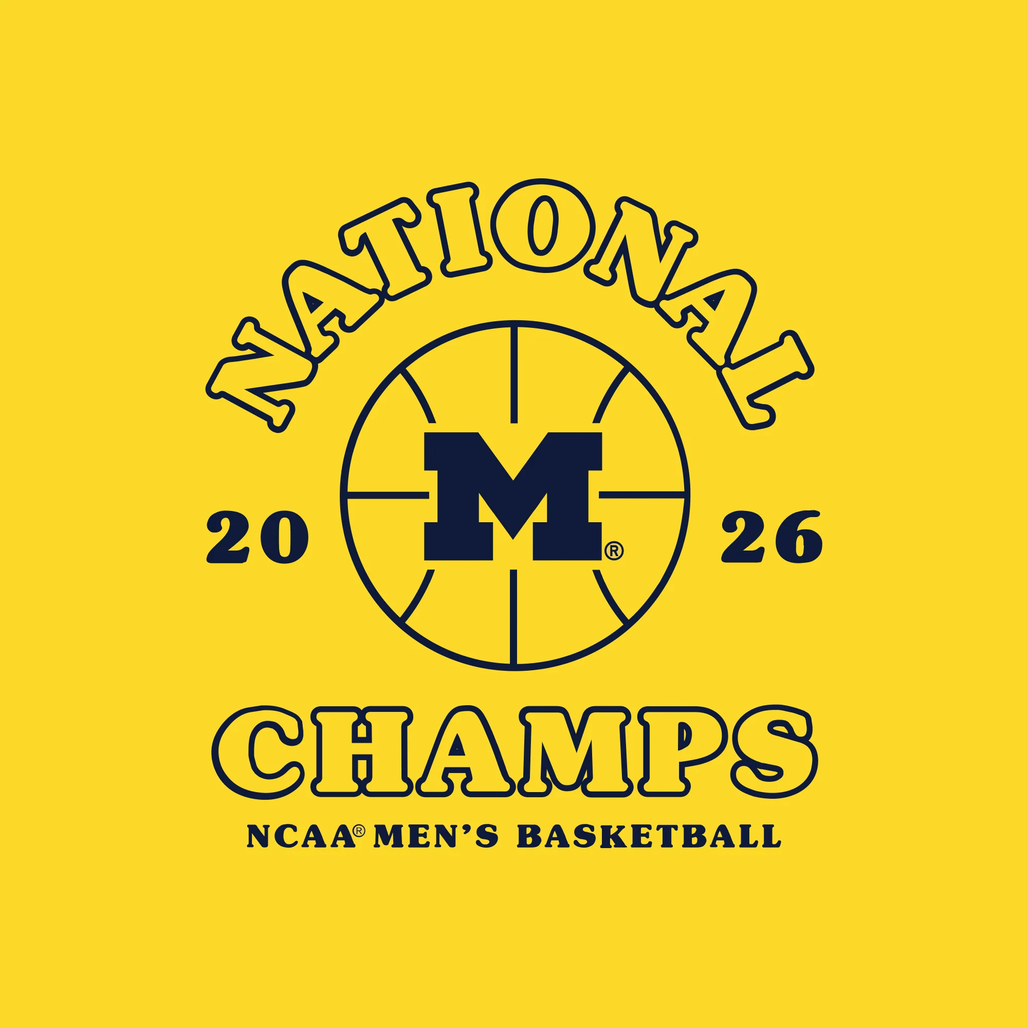 Michigan 2026 Basketball National Champions Retro Shootout Infant Creeper - Yellow - Image 2