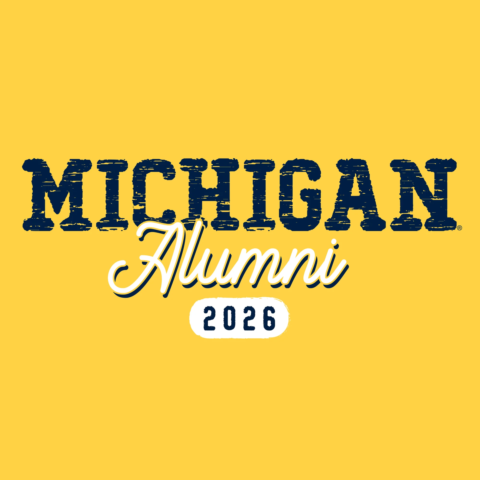 Michigan Alumni Vintage Tag 2026 Hoodie - Maize - Image 2