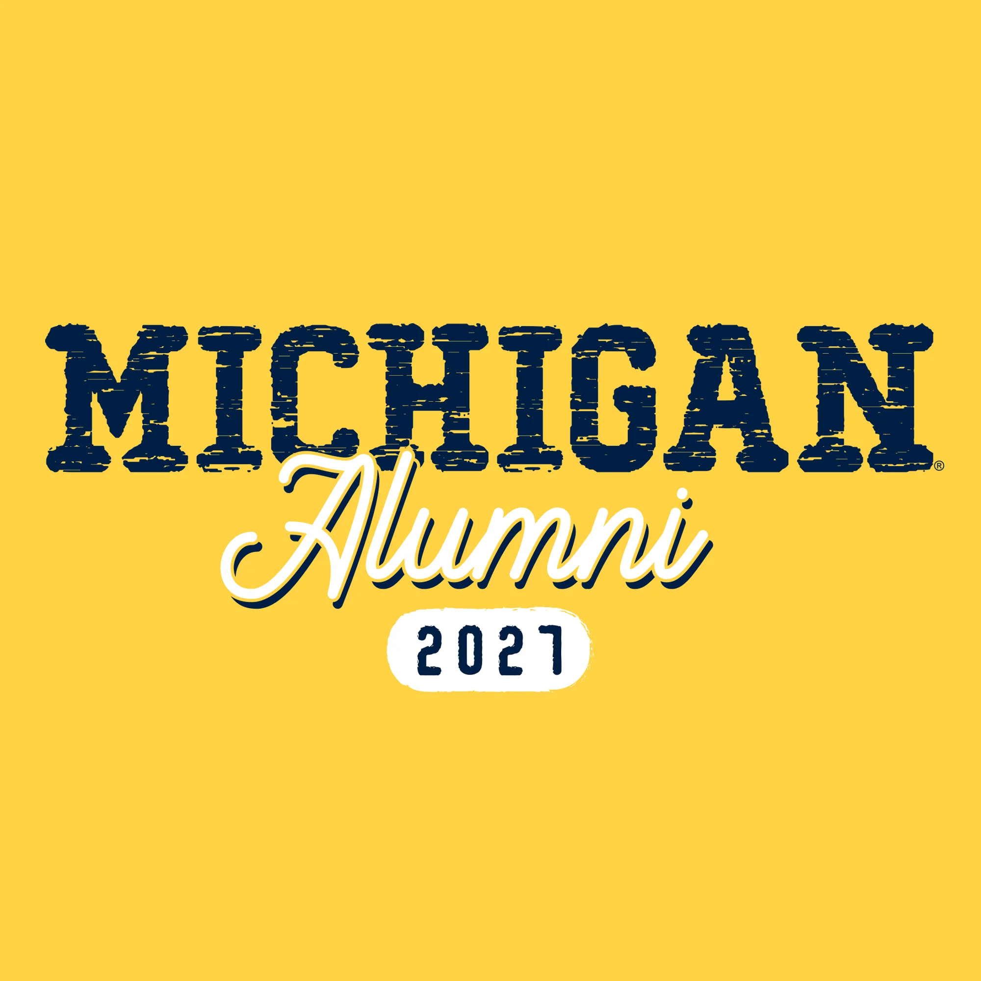 Michigan Alumni Vintage Tag 2027 Hoodie - Maize - Image 2