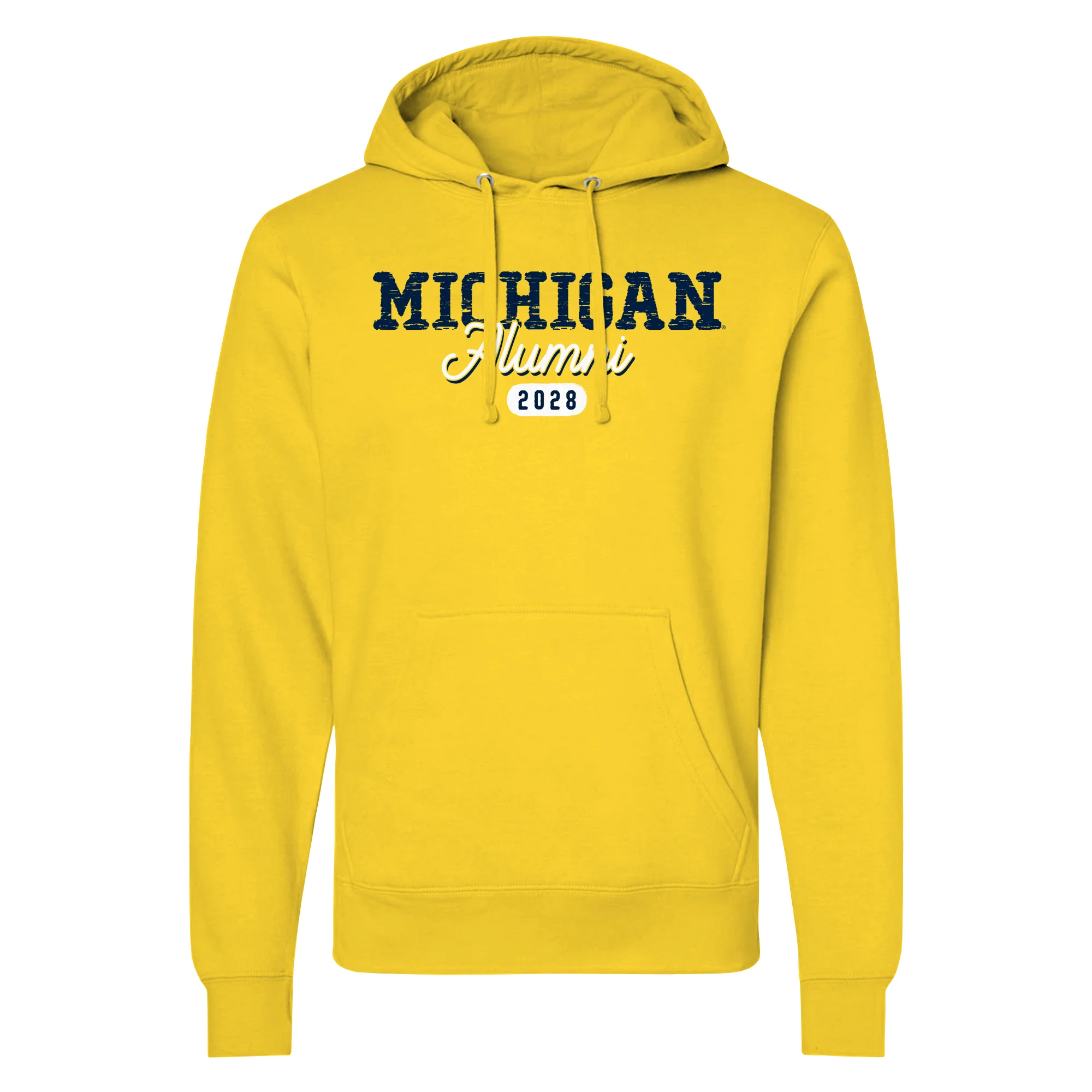 Michigan Alumni Vintage Tag 2028 Hoodie - Maize