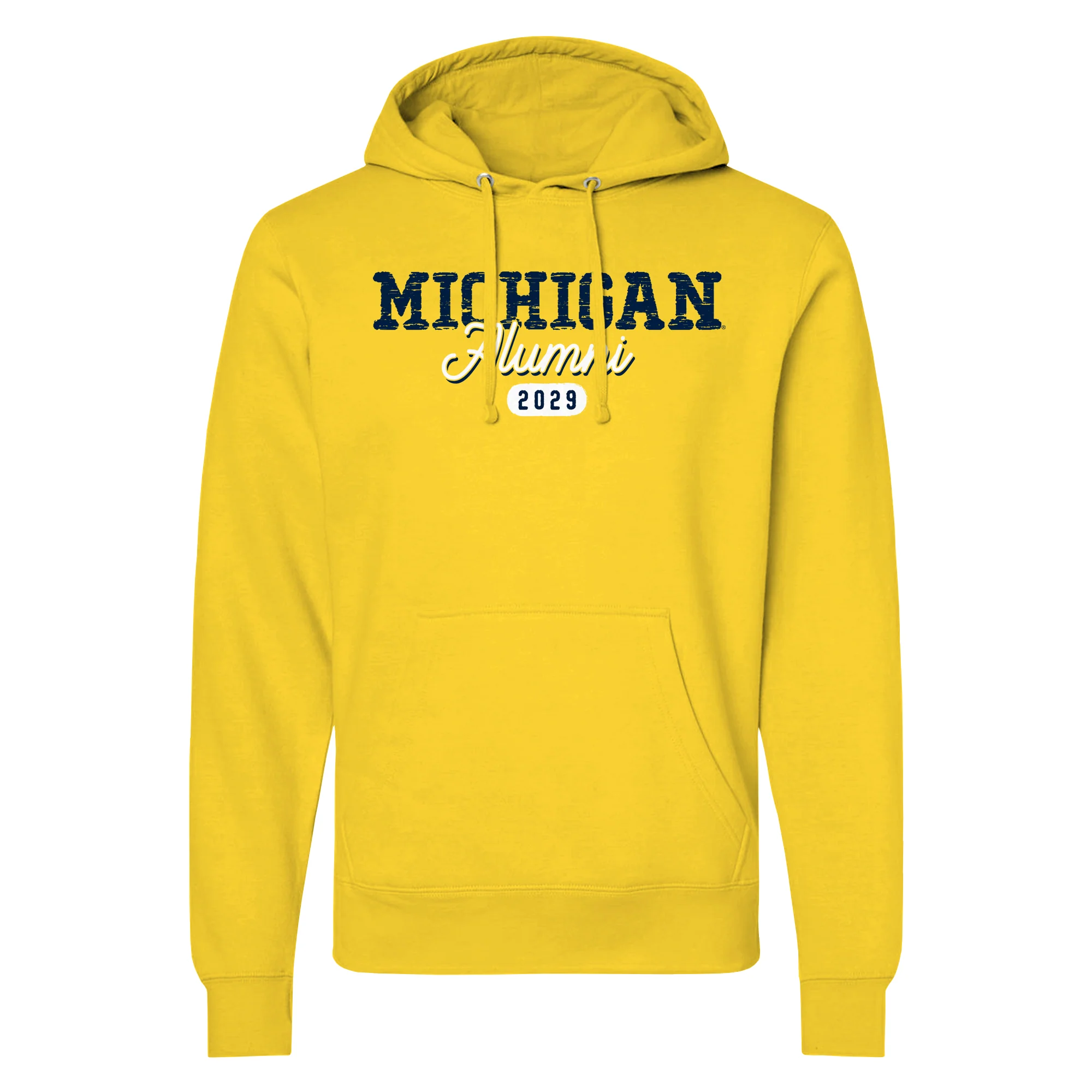 Michigan Alumni Vintage Tag 2029 Hoodie - Maize