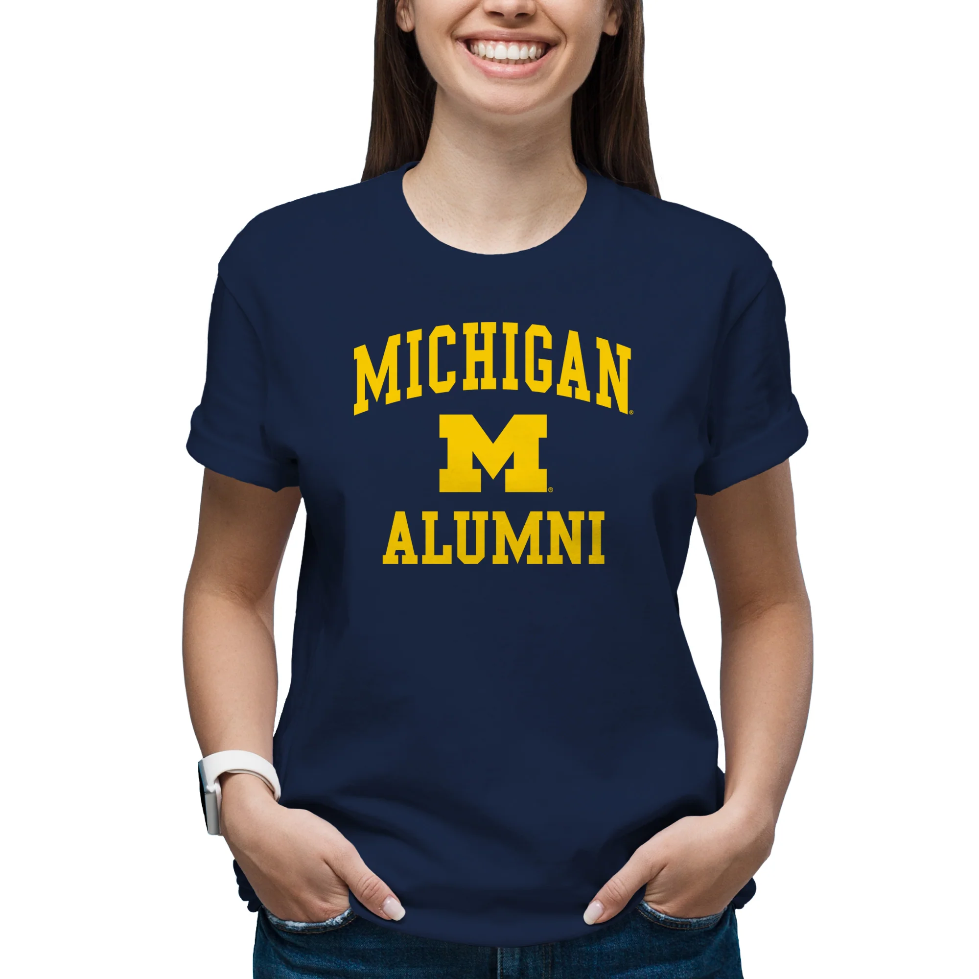 Michigan Arch Logo Alumni T-Shirt - Navy - Image 4