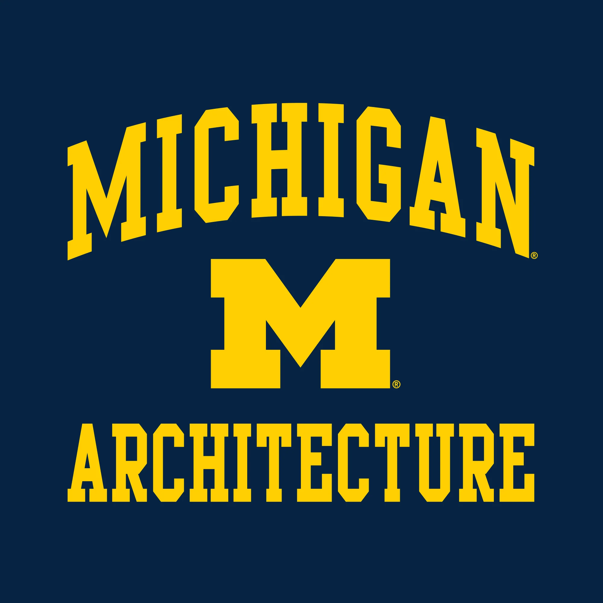 Arch Logo Architecture University of Michigan Basic Cotton Short Sleeve T-Shirt - Navy - Image 2