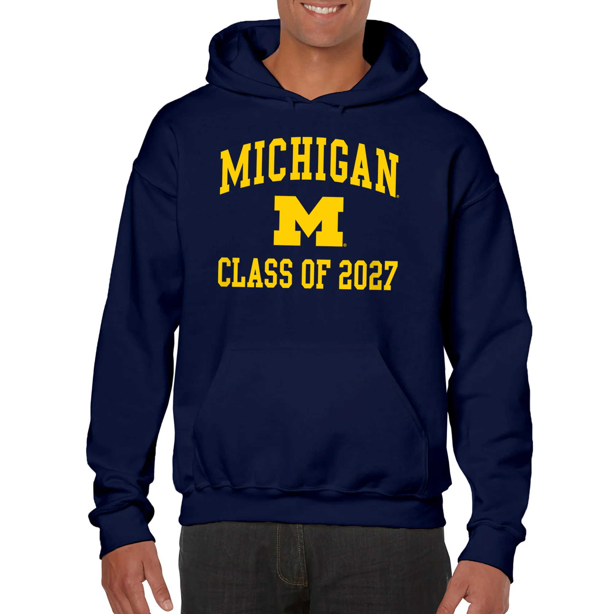 Michigan Arch Logo Class of 2027 Hoodie - Navy - Image 3