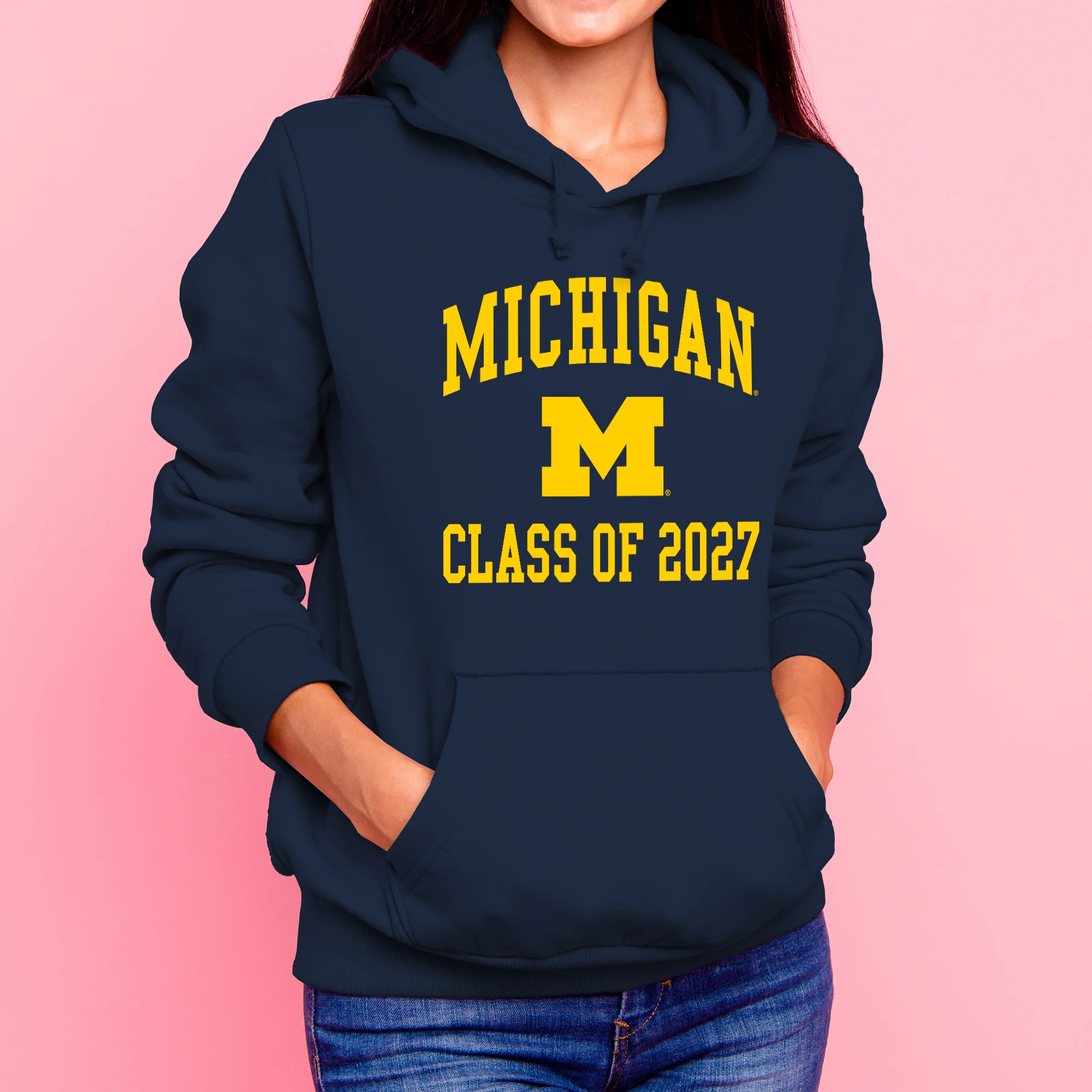 Michigan Arch Logo Class of 2027 Hoodie - Navy - Image 4