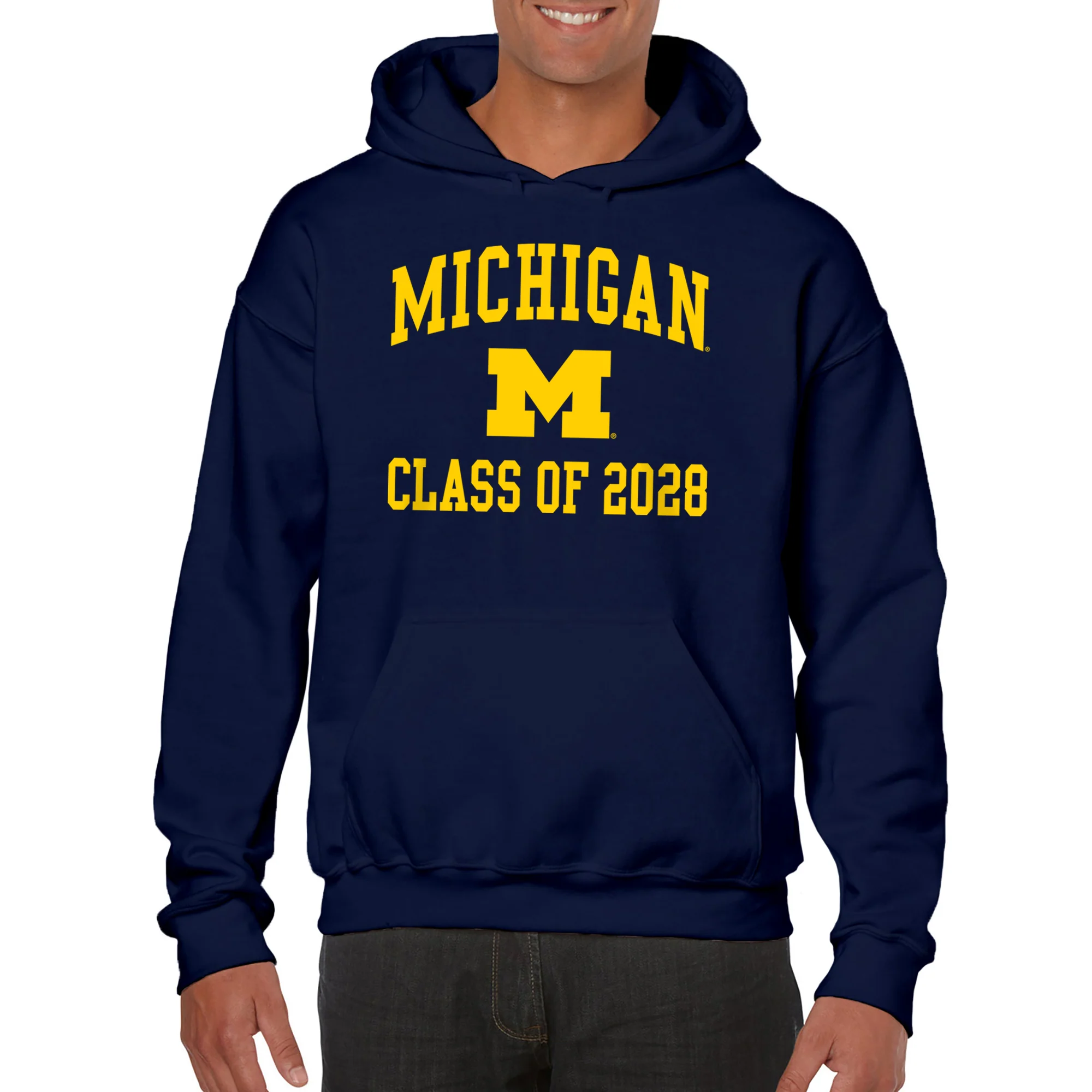 Michigan Arch Logo Class of 2028 Hoodie - Navy - Image 3