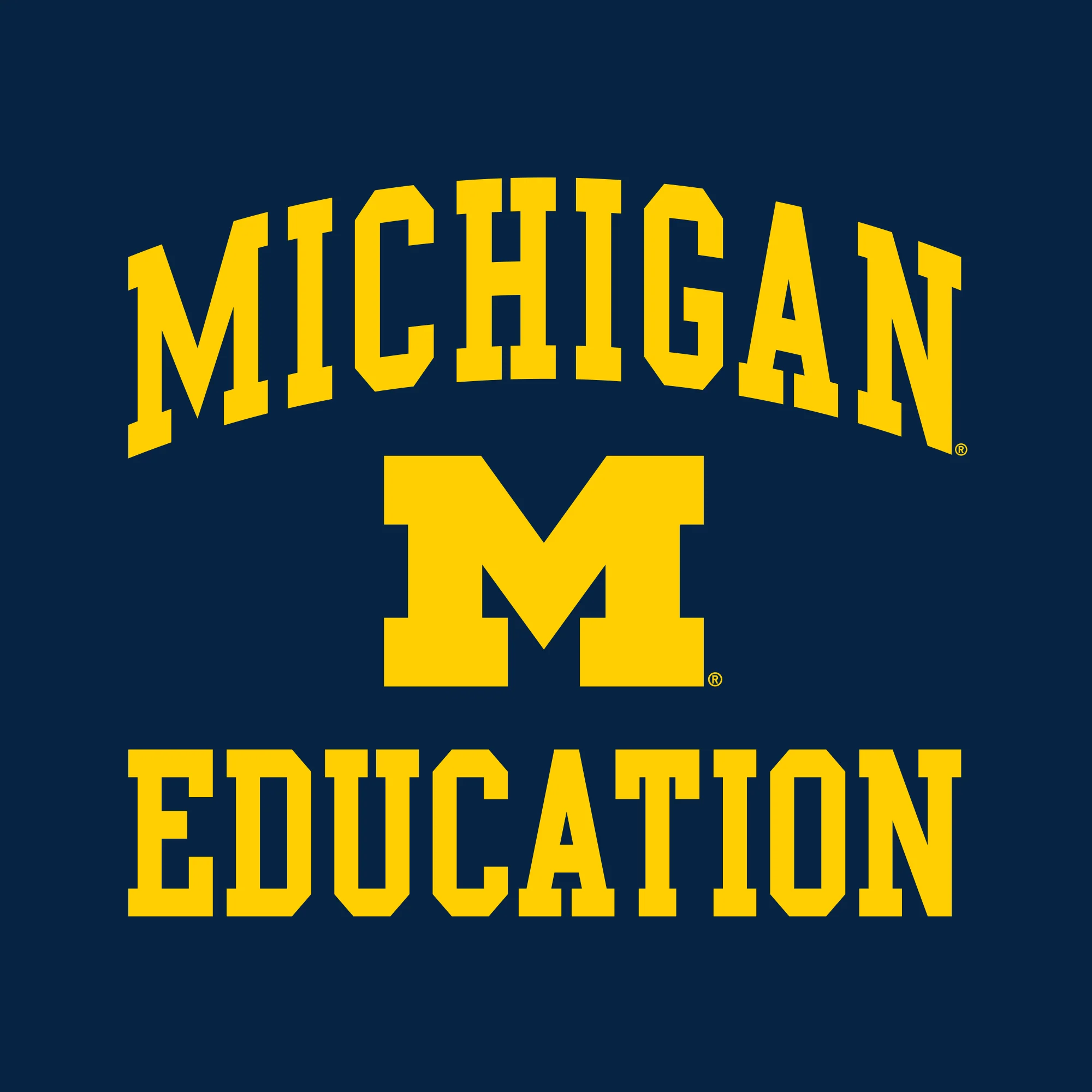 Arch Logo Education University of Michigan Basic Cotton Short Sleeve T-Shirt - Navy - Image 2